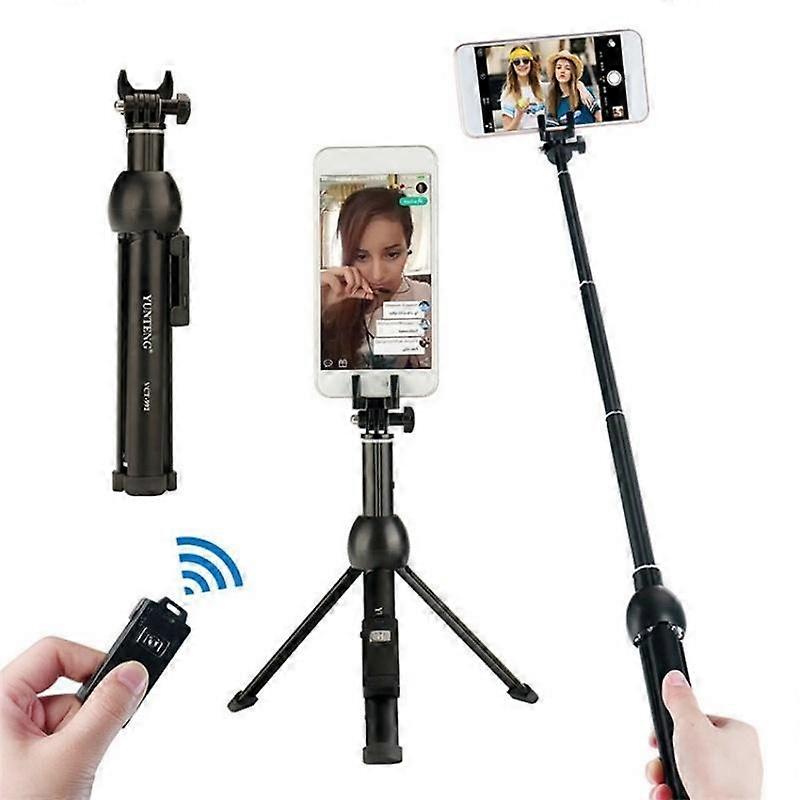 YUNTENG VCT-992 Extendable Aluminum Alloy Selfie Stick Integrated Tabletop Tripod with Remote Control