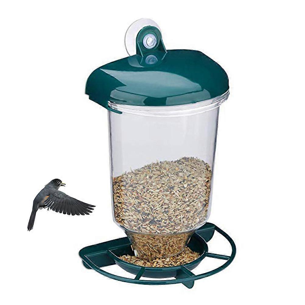 Transparent Bird Feeder Automatic Plastic Bird Feeder with Suction Cups