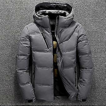 Quality Brand Men Down Jacket Slim Thick Warm Solid Color Hooded  Fashion Casual Down Jackets Male