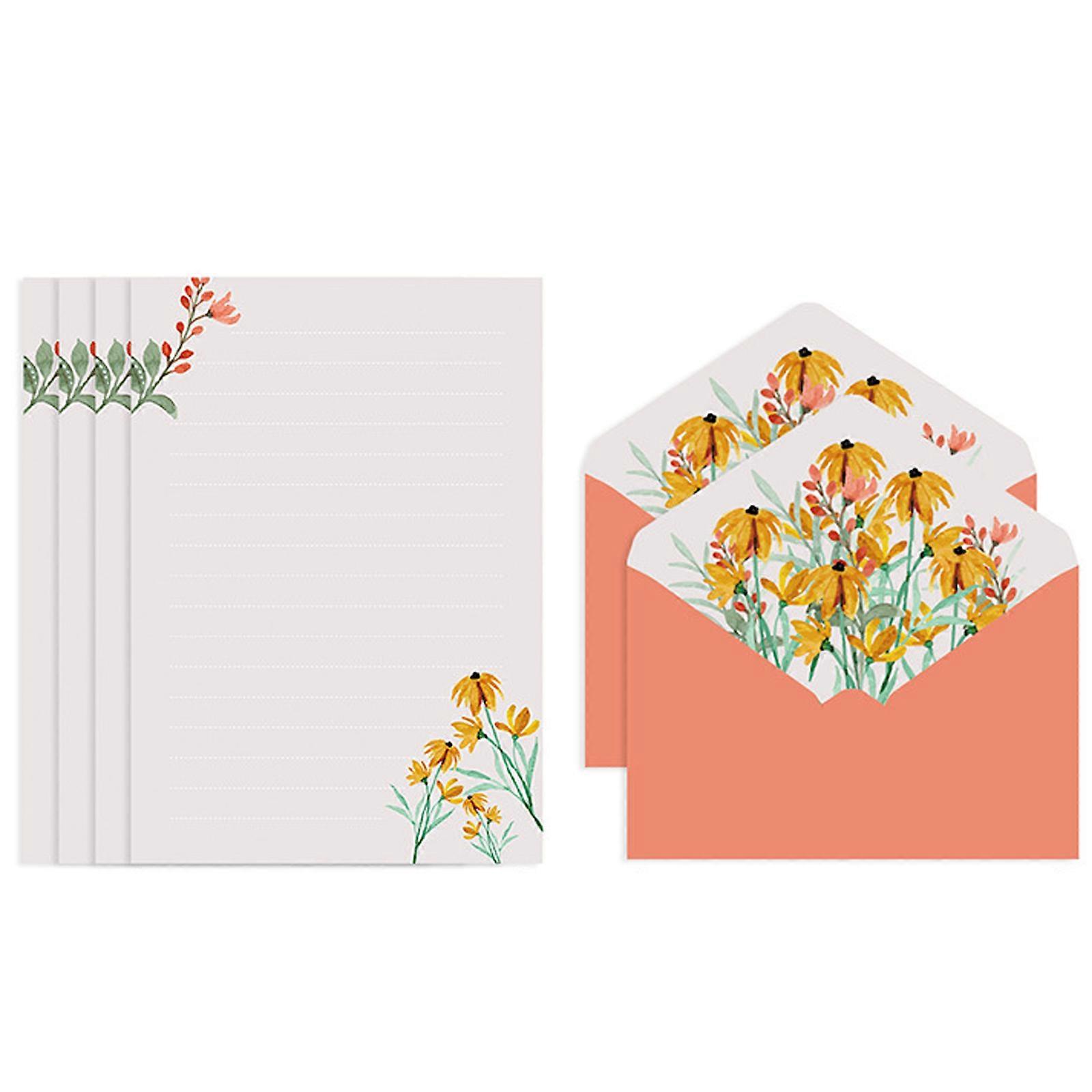 Ensemble de papiers à lettres de format A5 Papiers à large lignage 2 enveloppes incluses Convient pour les invitations à la fête de mariage de la fête de bébé à usage domestique