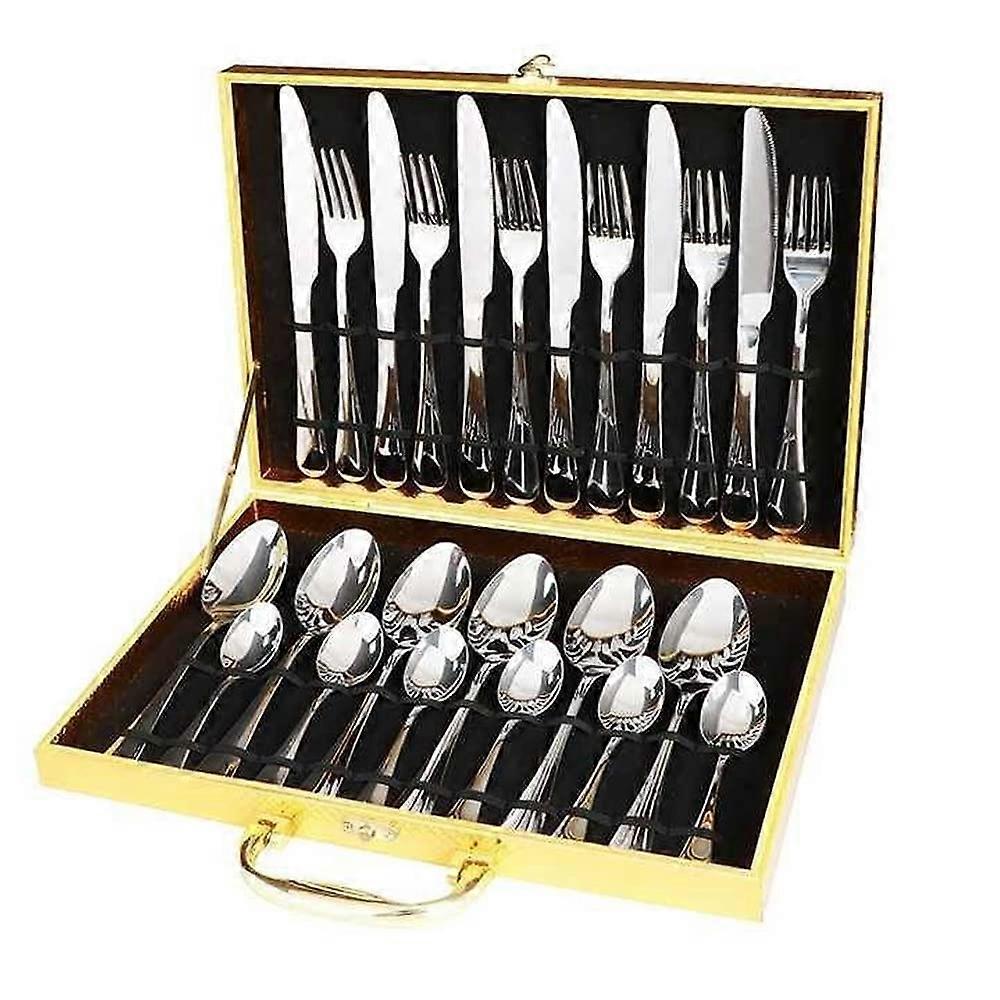 Set di posate in argento da 24 pezzi per stoviglie