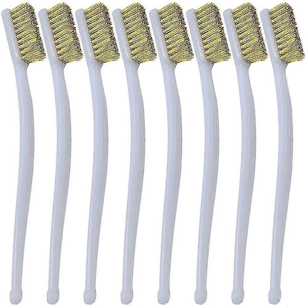 Small Brass Brush 8 Pcs Mini Wire Brushes For Cleaning Welding Slag, Rust, 3d Printer Nozzle