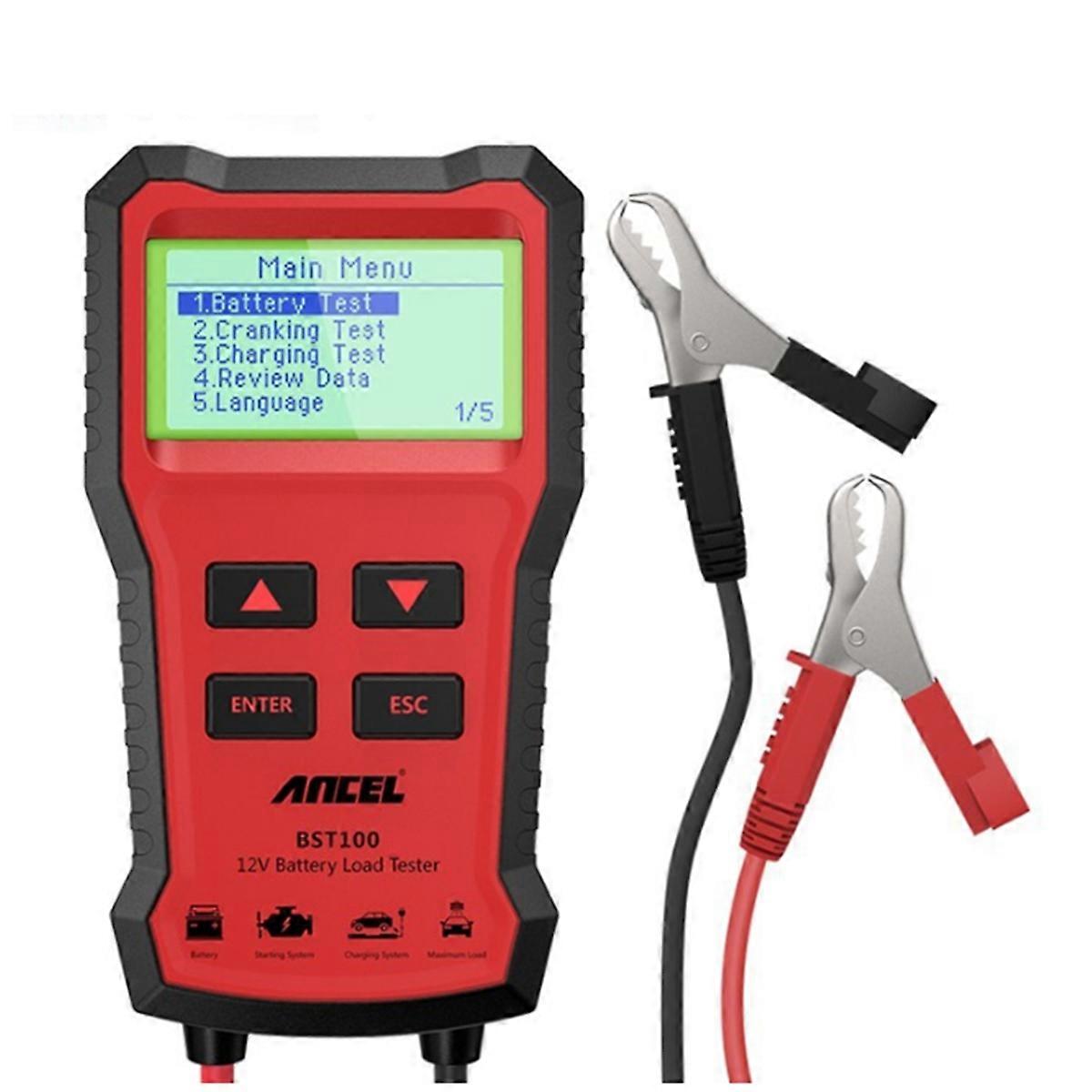 BST100 Car Battery Tester 12V Cell 100-2000CCA 30-220Ah Battery Test Tool for Car Cranking Chargin