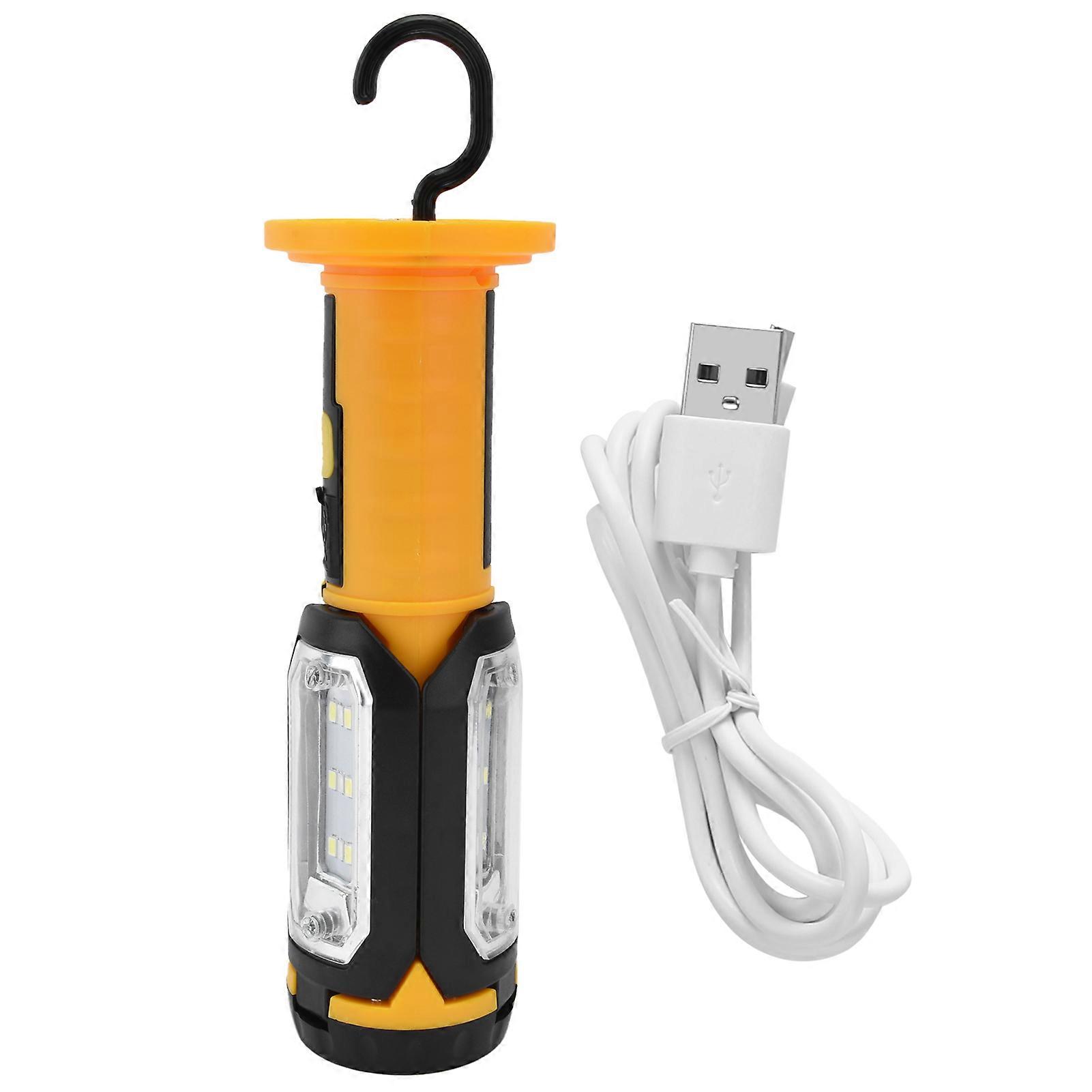 Outdoor LED Work Light Rechargeable Foldable Rotating Inspection Lamp Multifunctional Red Warning Light with Magnet Hook