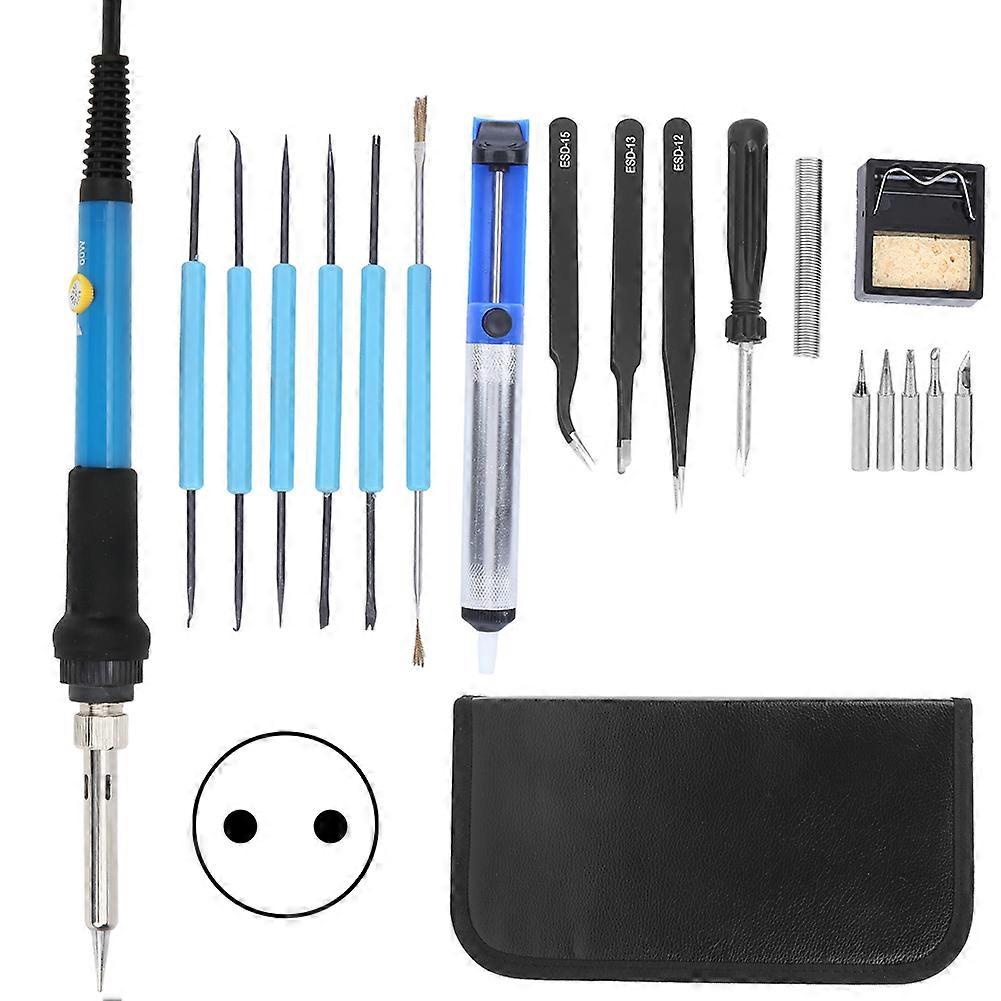 60W Adjustable Temperature Electric Soldering Iron Kit with Switch Function, AC220V EU Plug for DIY Welding