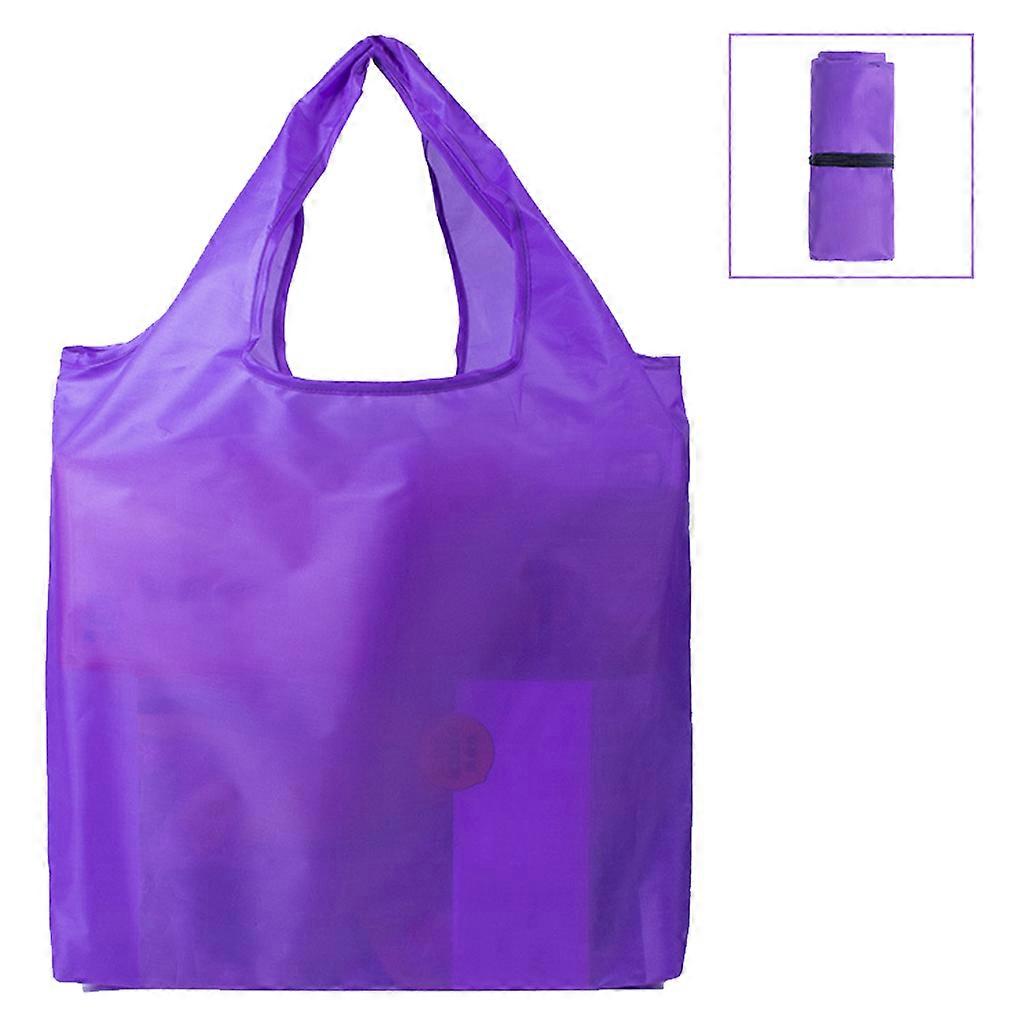 Sacs d’épicerie réutilisables Sacs à provisions pliables Sac de rangement de grande capacité Multifonction Violet léger