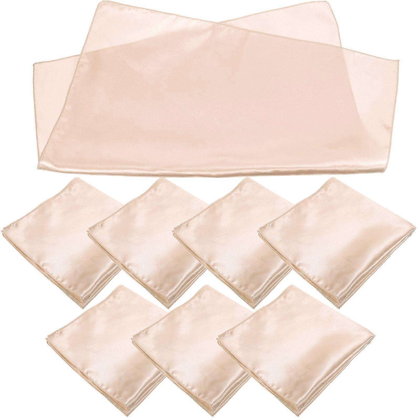 8pcs Tissu Serviettes de table doux lavable Serviettes de table Partie Satin Serviettes Absorption d’eau Serviettes