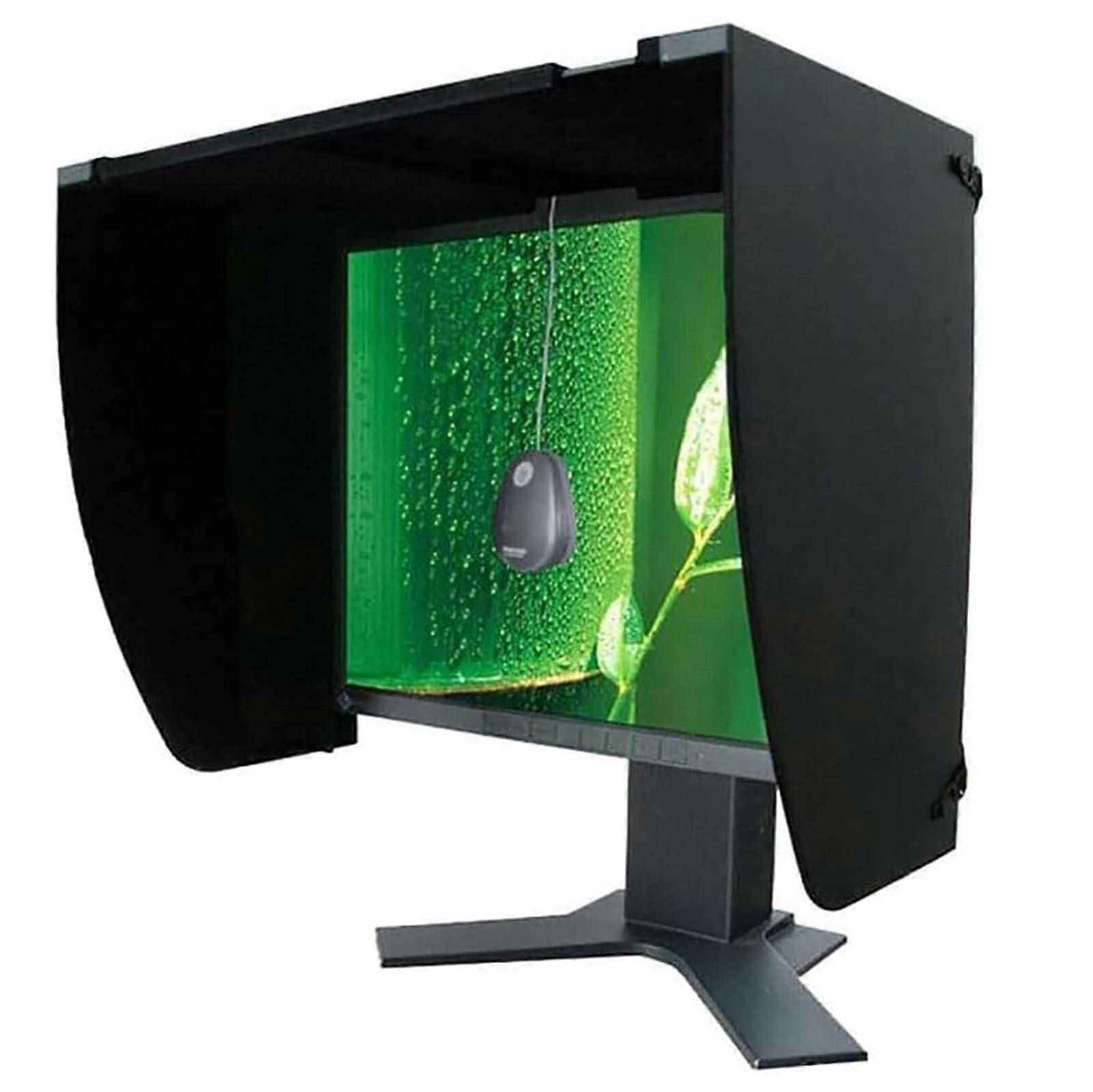 Desktop Computer Screen Hood, Foldable Monitor Shade, Black All-Sides Coverage for 24-Inch Displays