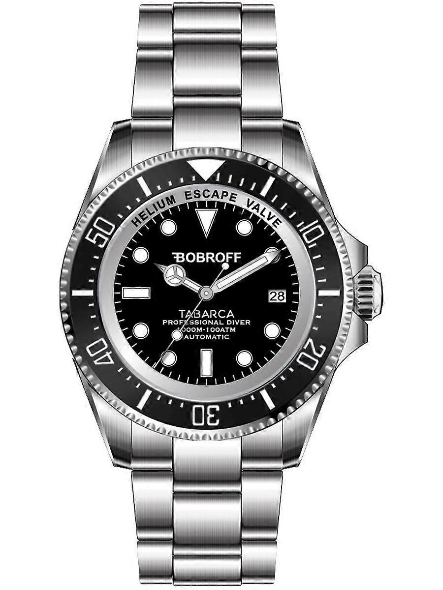 Bobroff Silber Edelstahl BF001 Herrenuhr