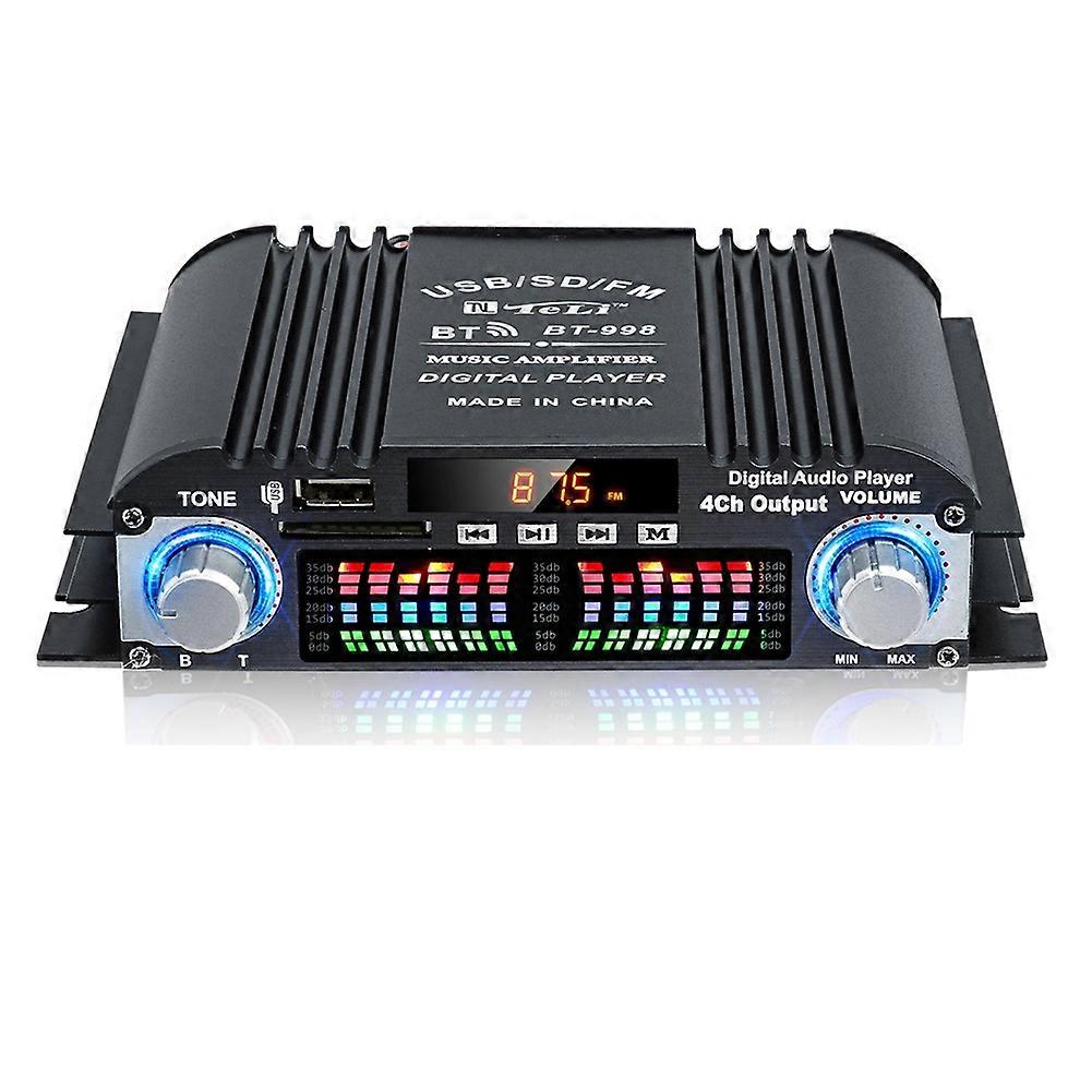 BT-998 HIFI Digital Audio Amplifier LCD Display ClassD Power Amplificador Bluetooth Radio Car Home Speaker FM USB SD