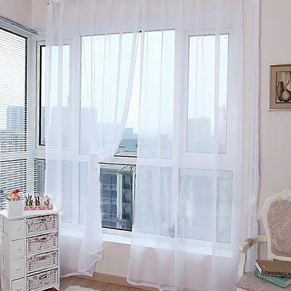 1 PCS Pure Color Door Window Curtain Drape Panel Sheer Scarf Valances pp76