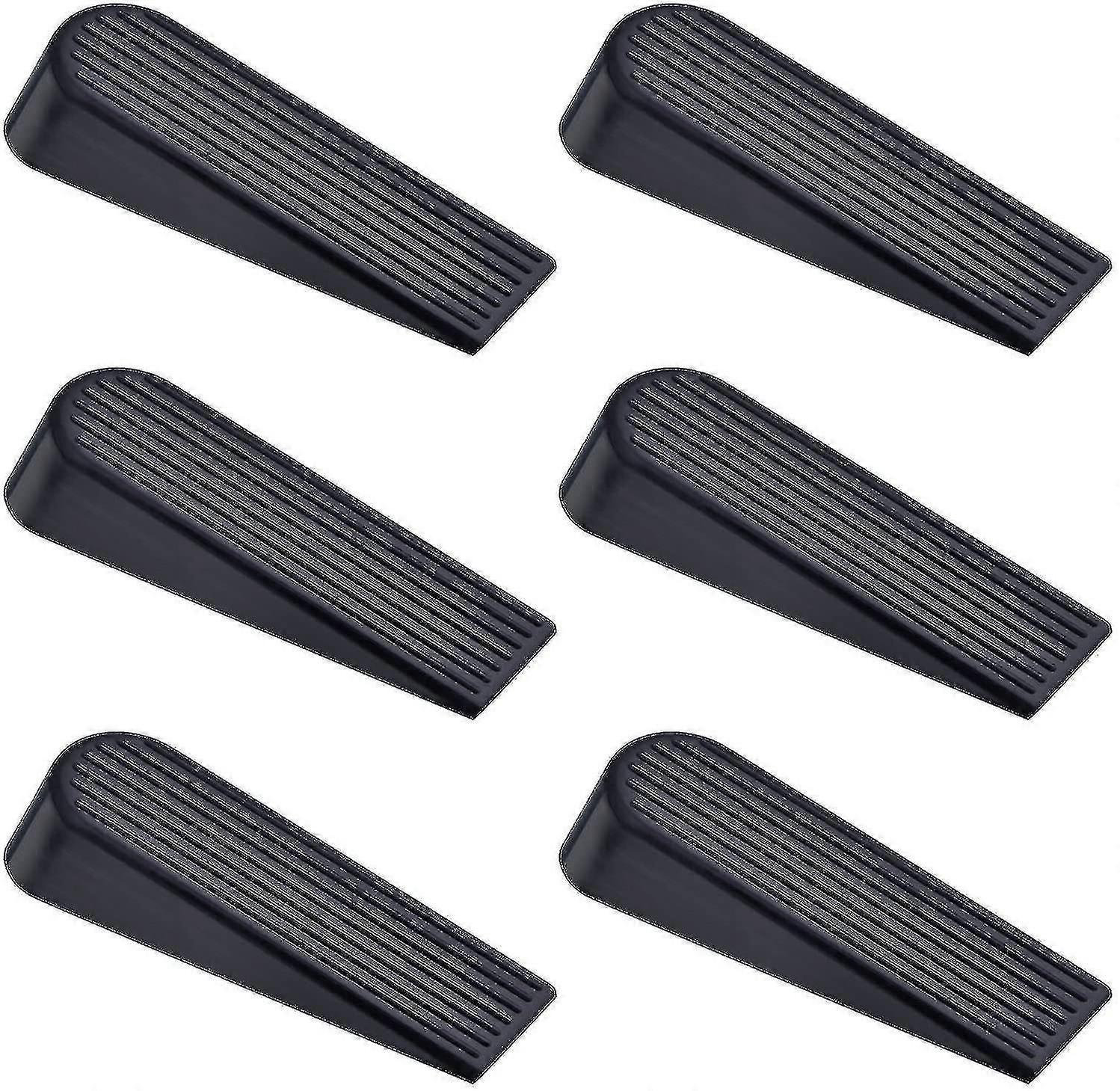 6 حزمة Doorstop أسافين مطاطية سوداء الباب للمنزل والمكتب
