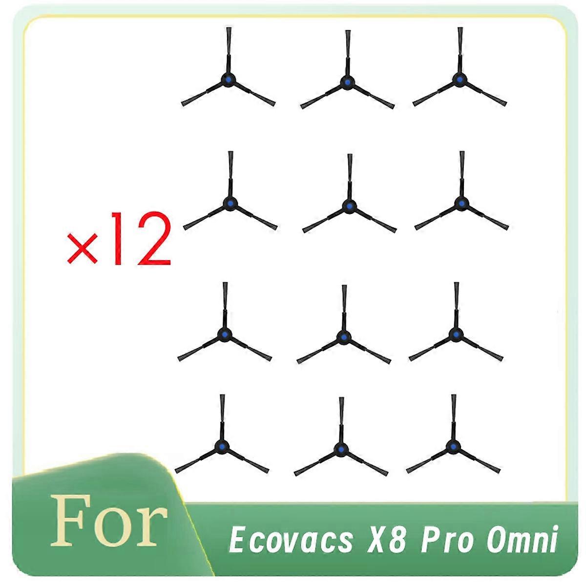 12 Pcs Side Brush for X8 Pro Omni Self Emptying Robot Vacuum
