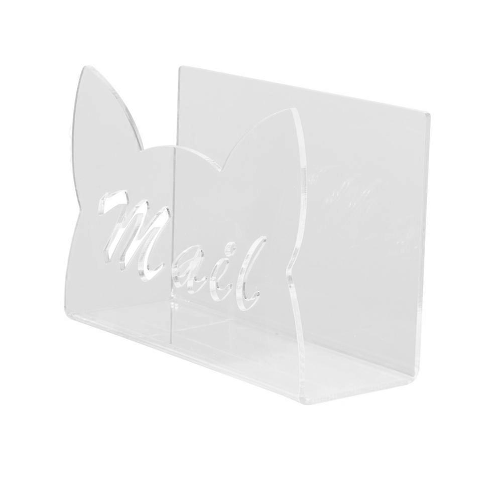 Space Saving Letter Stand Mail Organizers Rack Desktop Mail Organizers Envelope Stand Desk Document Storage Stand Transparent color