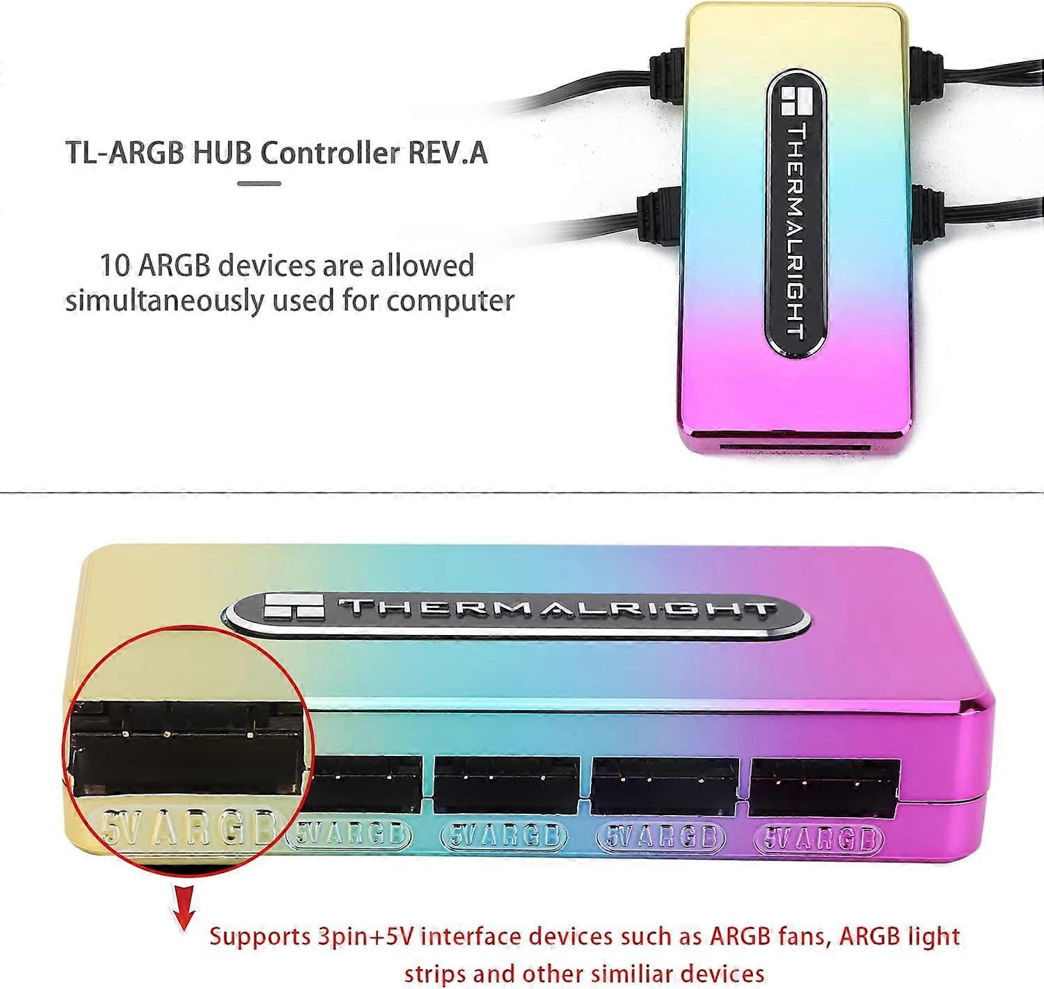 10 Groups Fan HUB Controller for PC Cooling and ARGB Lighting