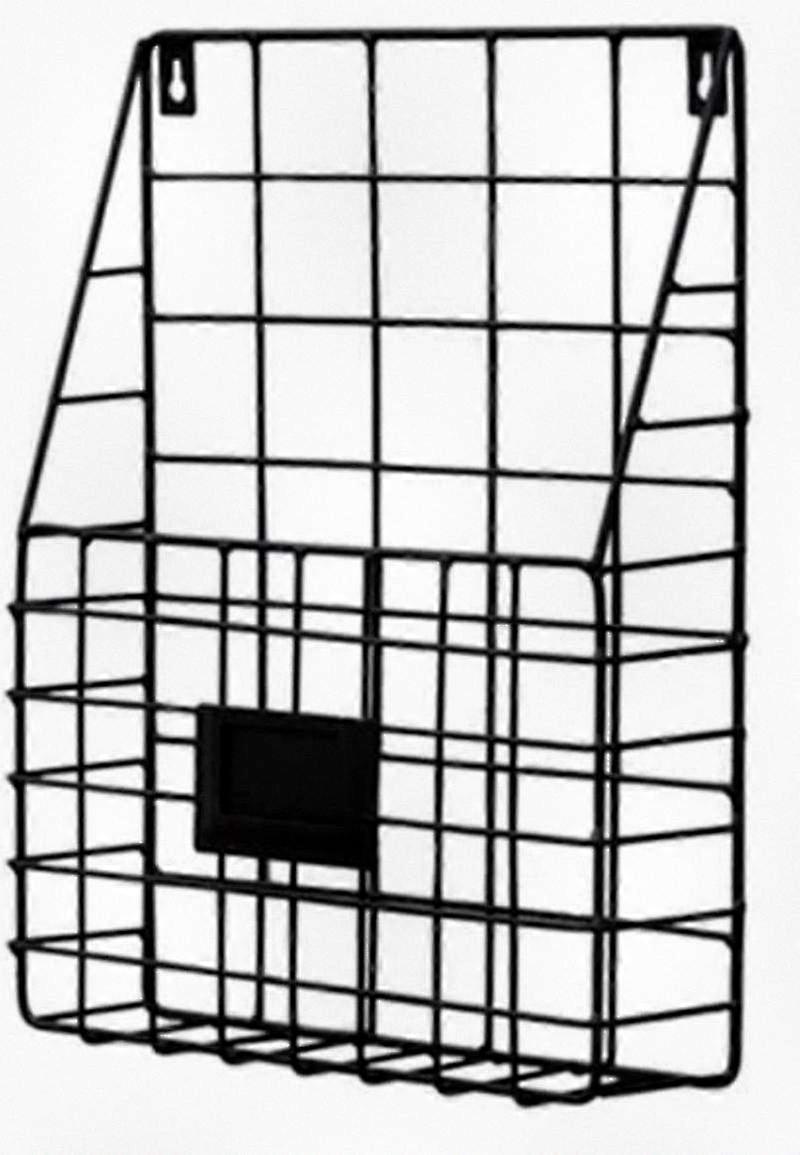 Wall Mounted Black Iron Grid Shelf for Books and Decor 1pc