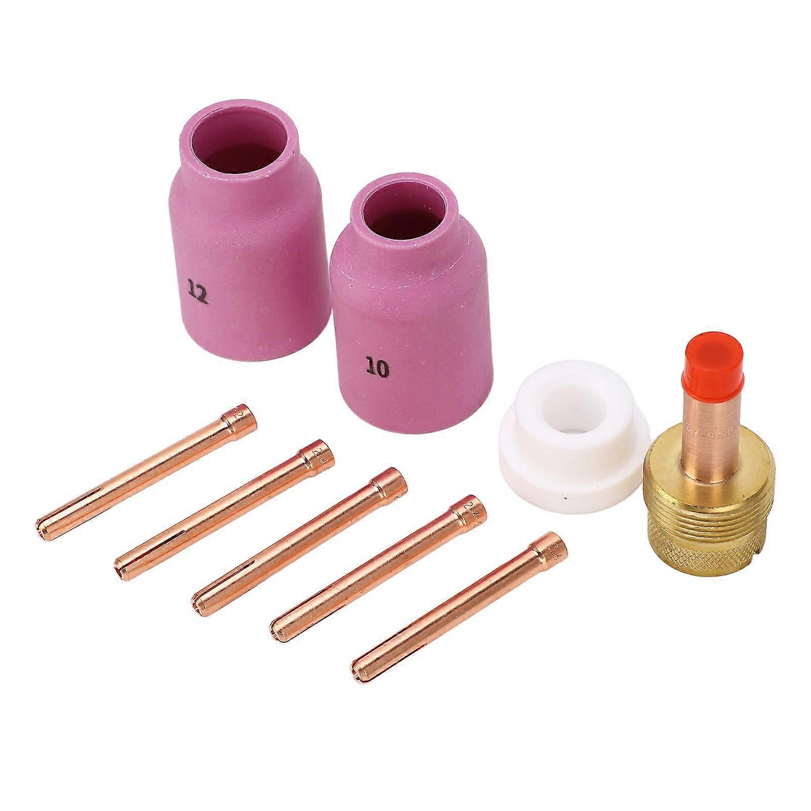 9Pcs Welding Cup Torch Collet Set Copper PTFE TIG Welding Cup Collet Body Accessory for WP 17 18 26