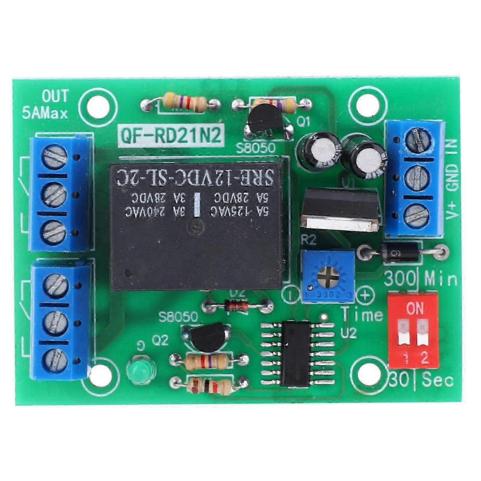 10-16V Delay Off Time Relay Module Timer Switch DPDT 2 Channel Output