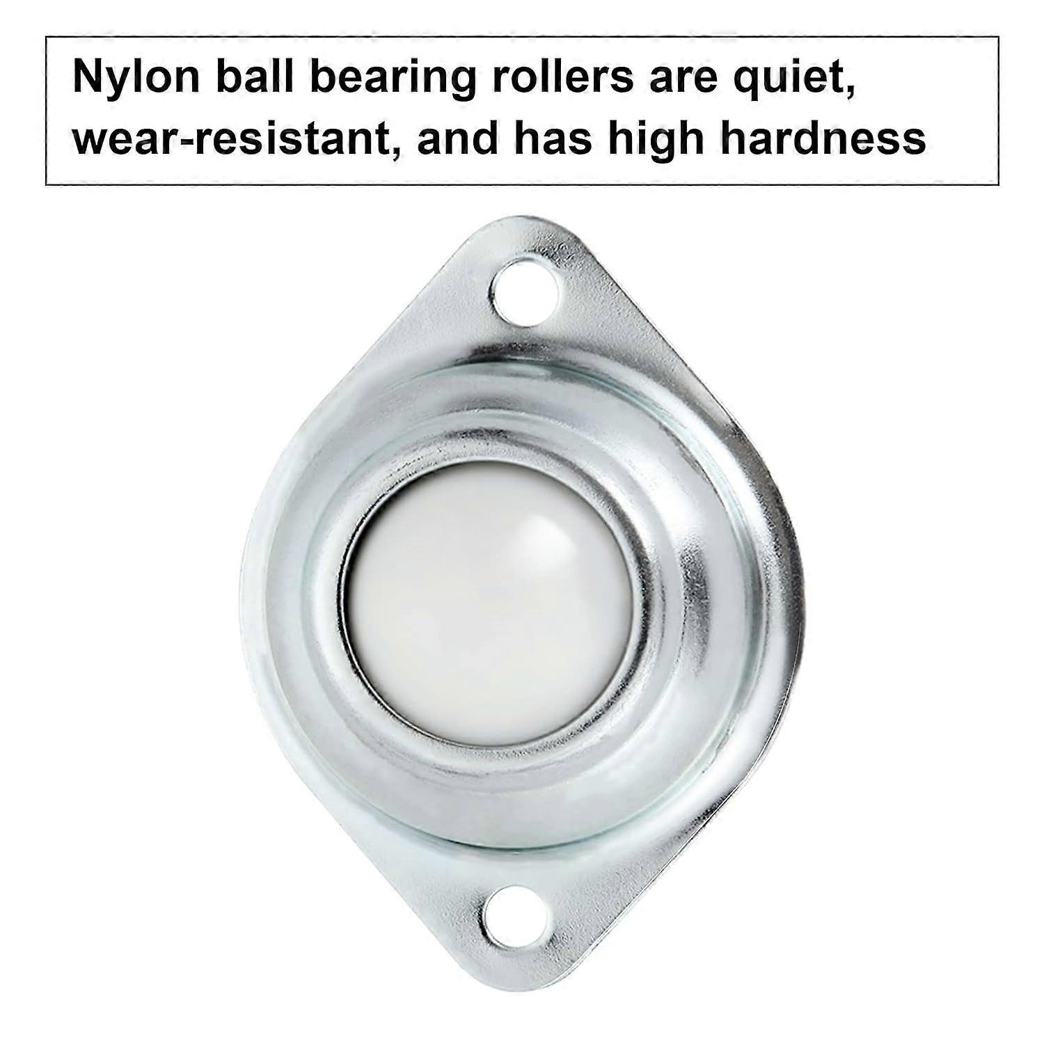 12PCS 1" Nylon Ball Bearing Rollers - 360° Transfer Ball Casters For Conveyors, Furniture, Stands