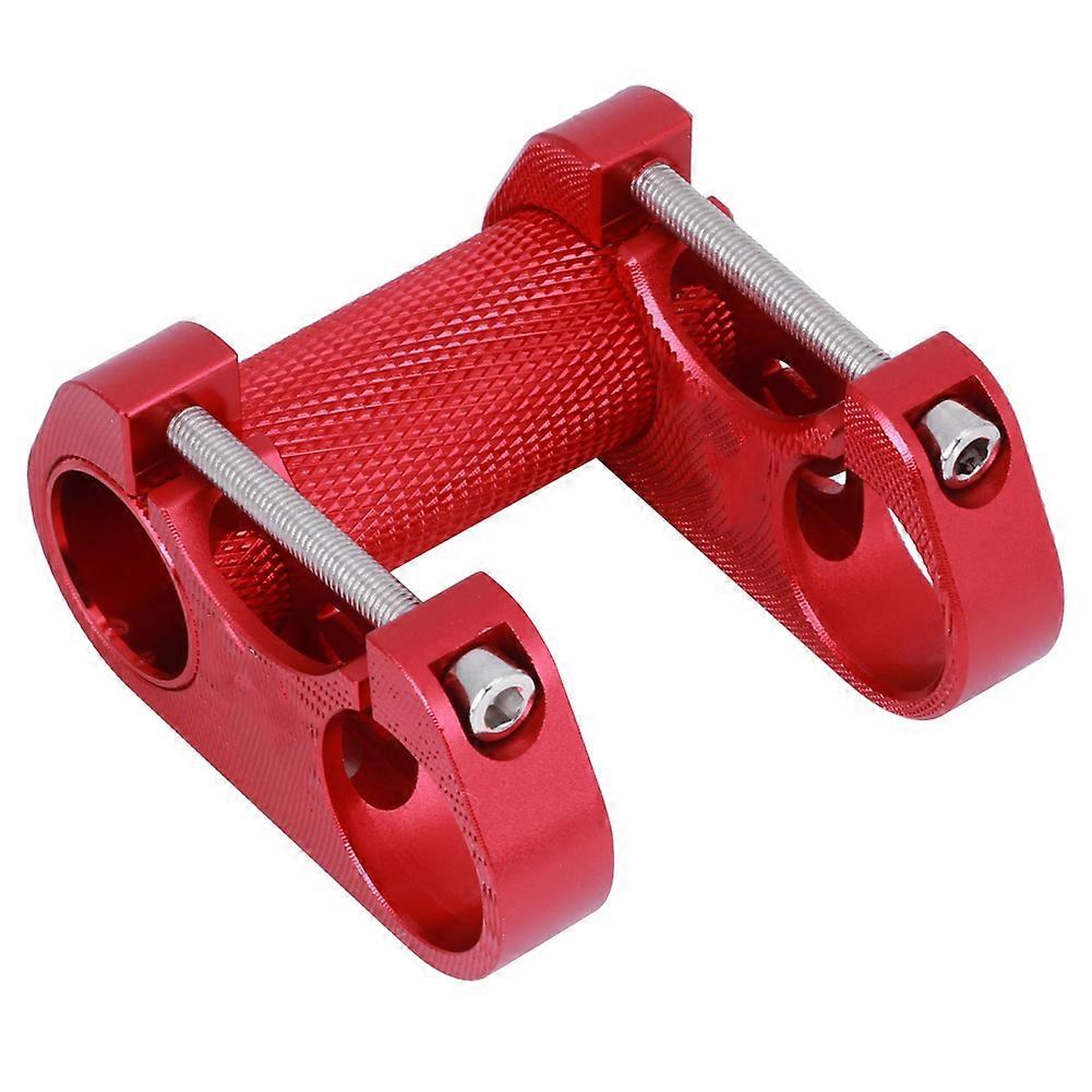 Folding Bike Hollowout Handle Bar Double Stem Ultralight Conversion Accessory(red )