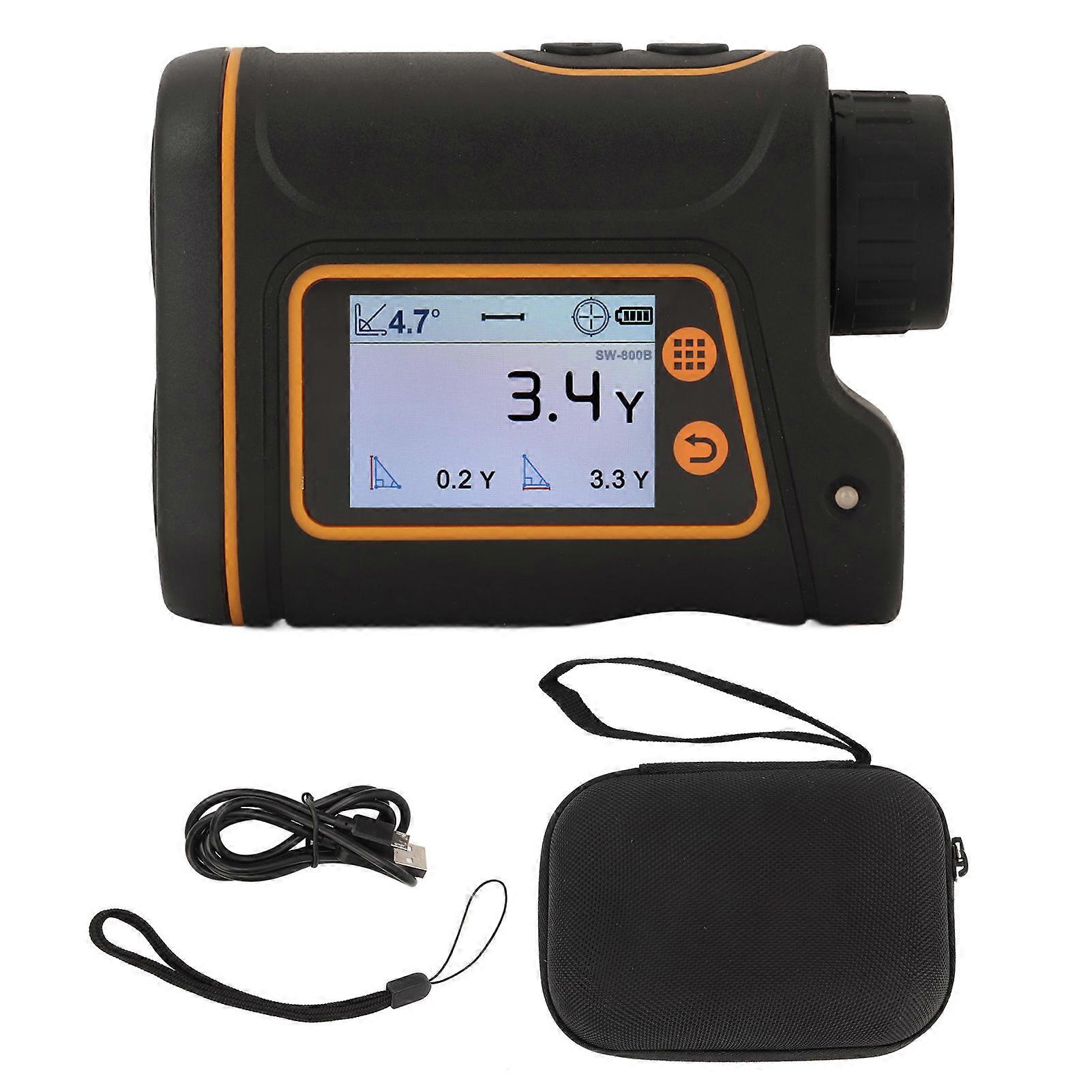 Telescope Range Finder 6X Magnification LCD Touch Screen Laser Distance Meter with Battery
