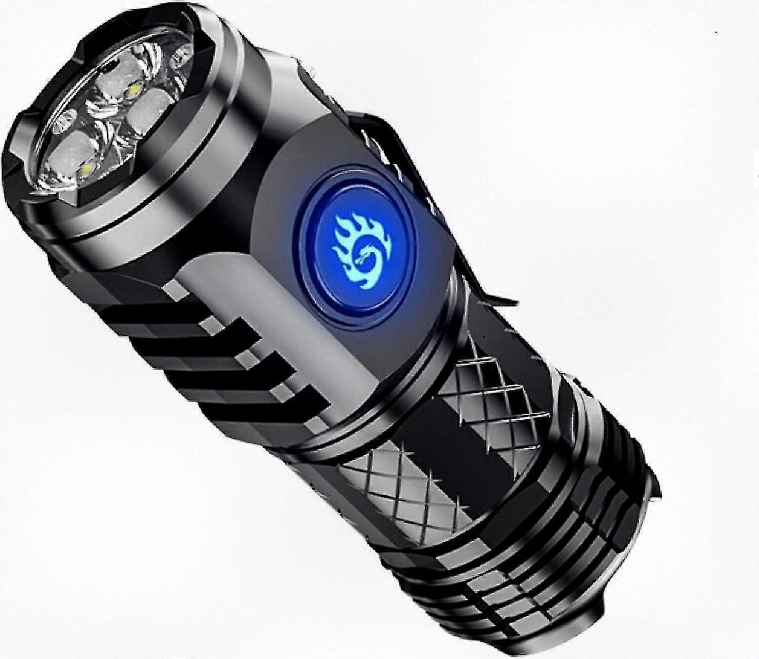 Three-eyed Monster Mini LED Flashlight, Super Bright Rechargeable Torch with 5 Lighting Modes, Waterproof Camping Light for Outdoor Activities