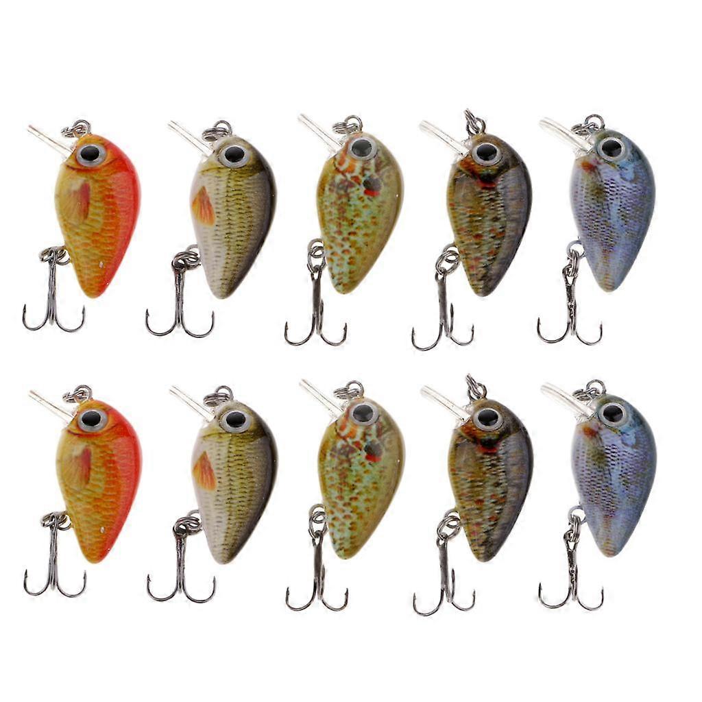 10Pcs Lifelike Fish Wobblers Tackle Crankbaits