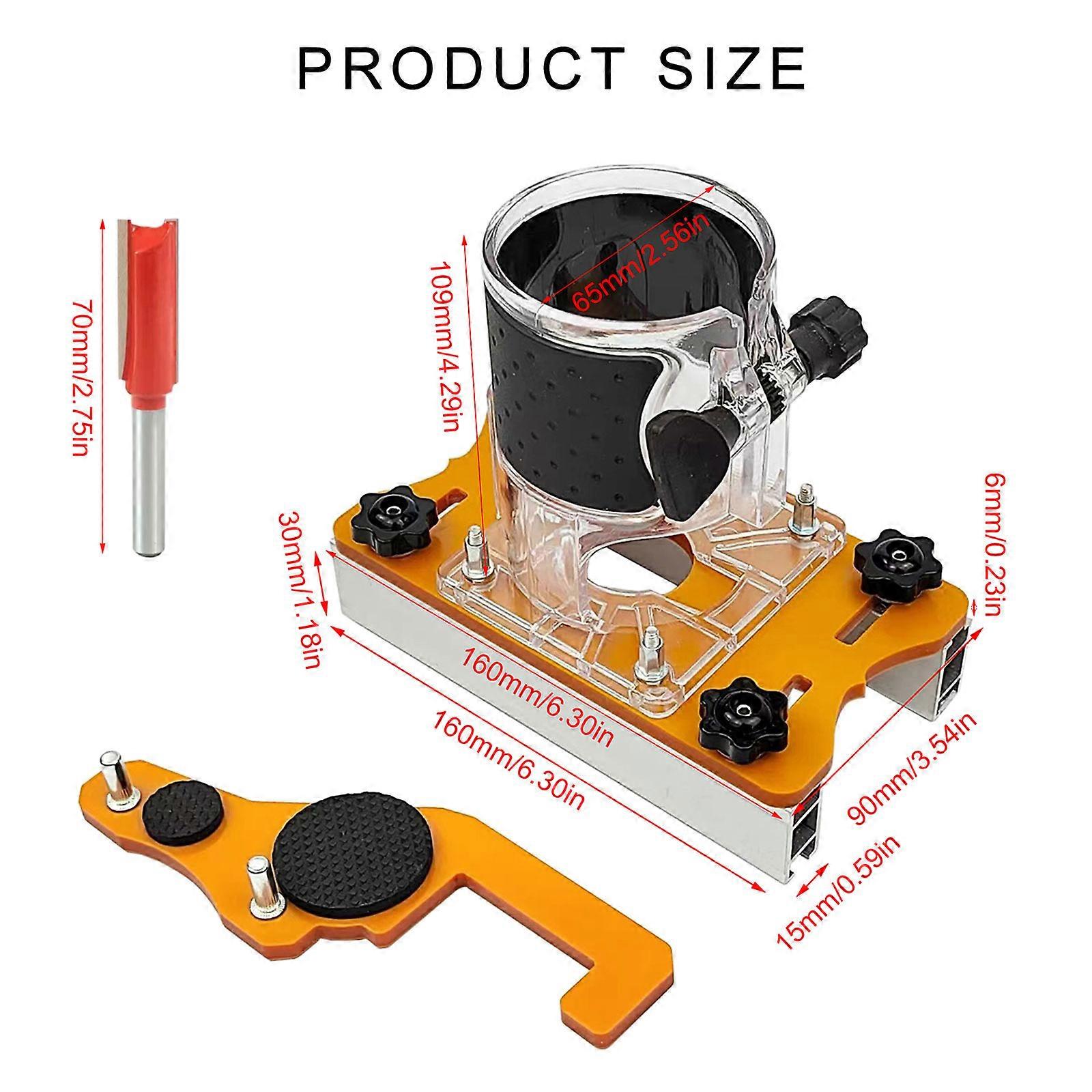 2 in 1 Wood Router Base Wood Trimmer Router Tool Base Aluminum Wood Palms  Router Base