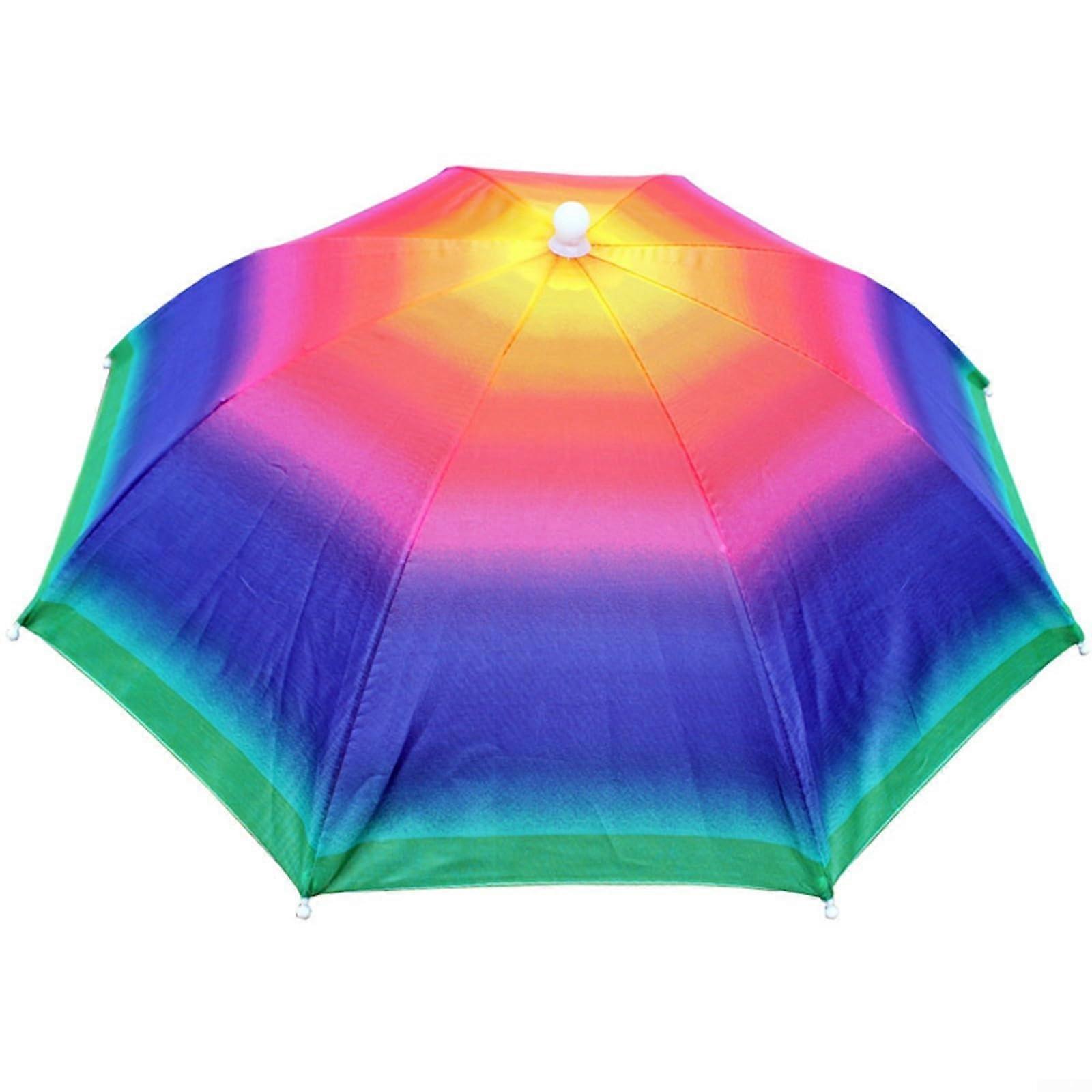 Overhead fishing umbrella hat, waterproof, hands, suitable for all age groups, protects from sun and rain, compact and portable