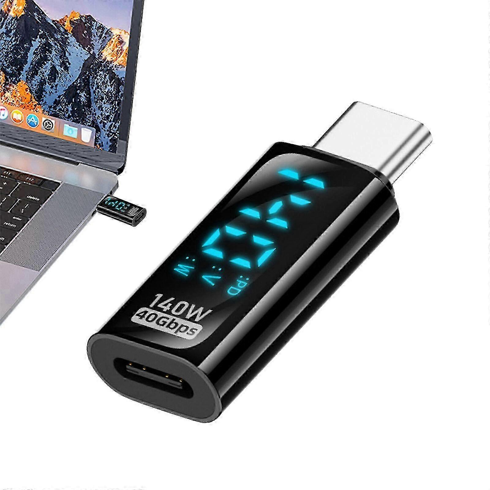 Digital Display Pd 100w Usb-c To Type-c Adapter Type-c Male To Female Convert