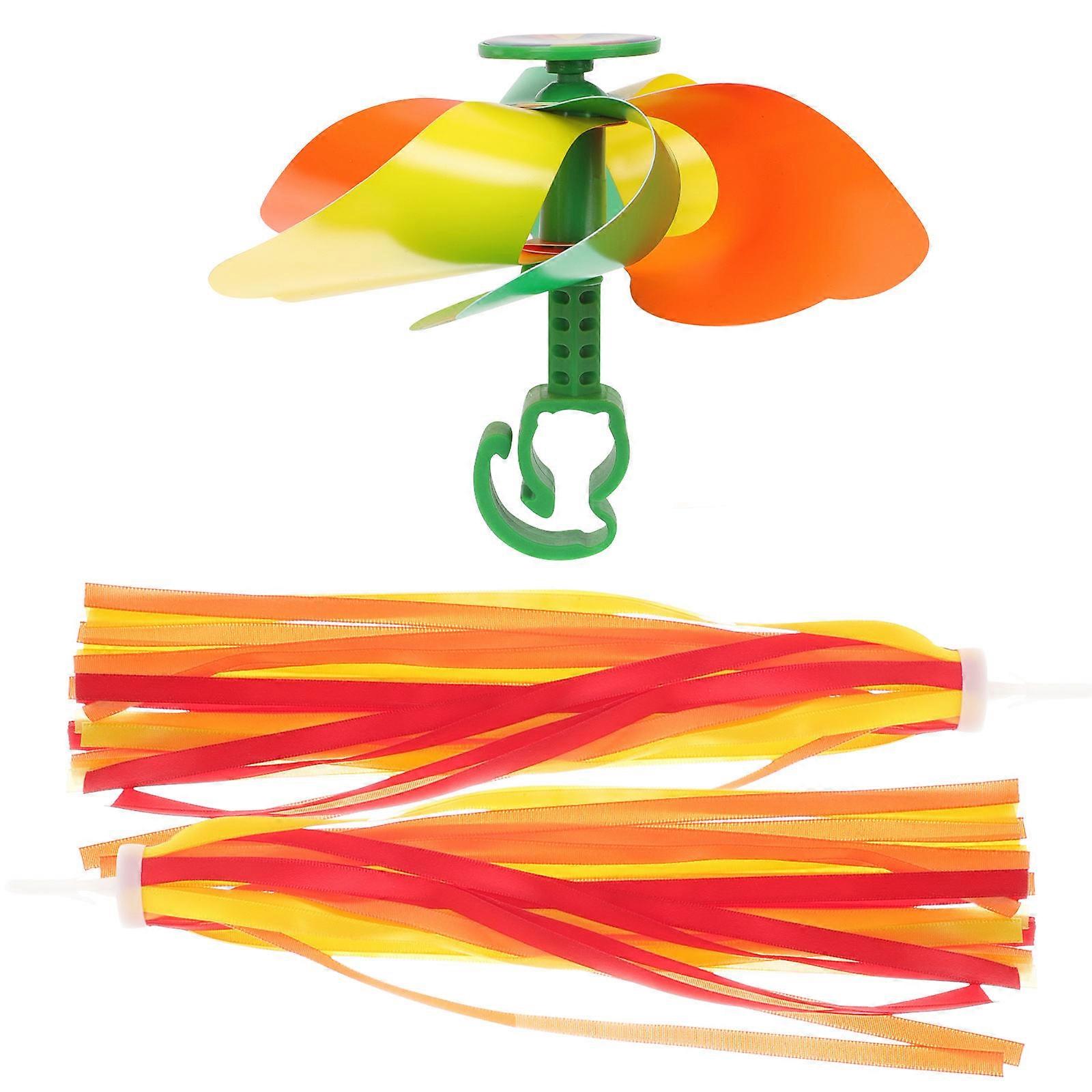 Scooter Handlebar Streamers Creative Bike Pinwheel Ribbons Easy Install Fun Decoration Play for Boys