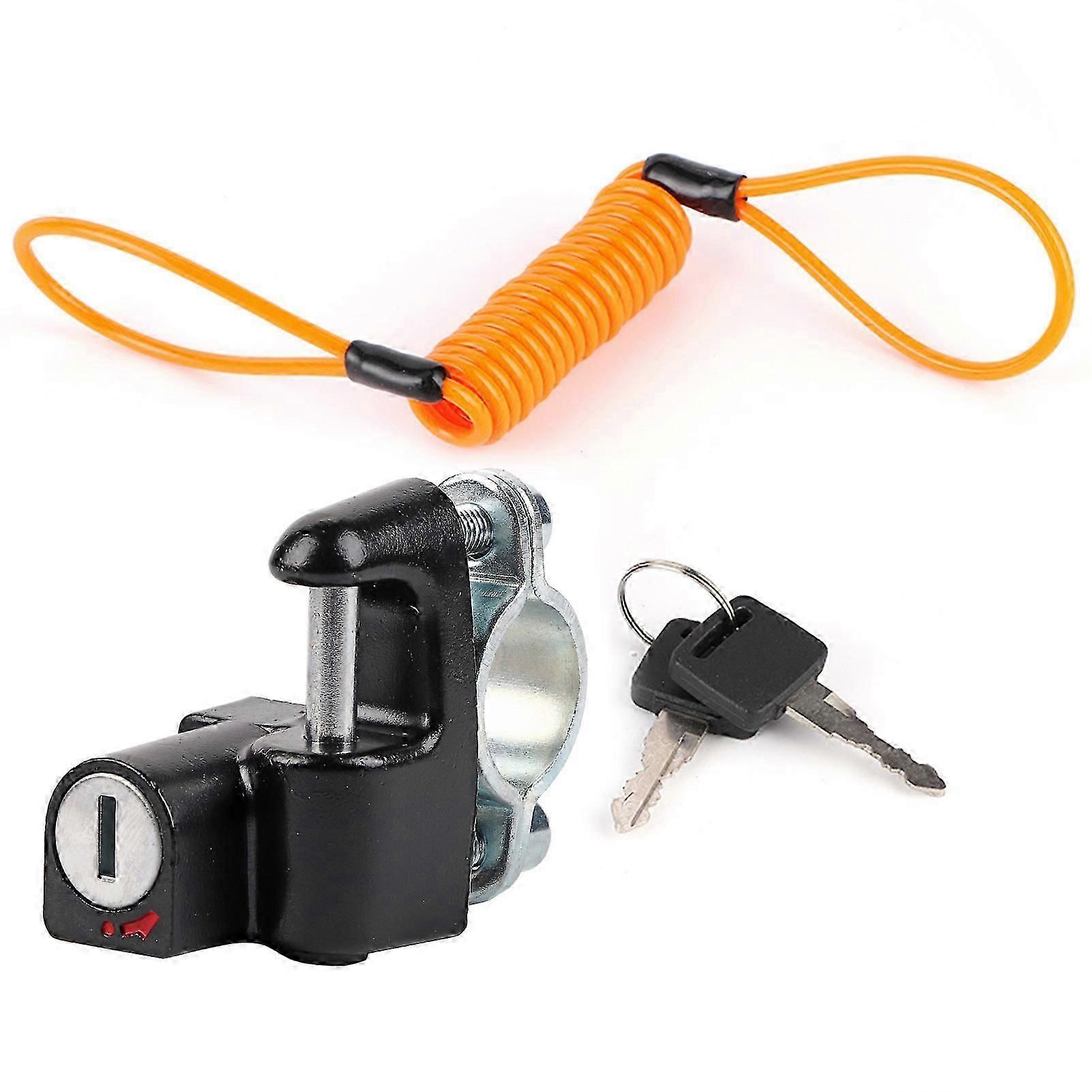 AntiTheft Universal Motorcycles Helmet Lock MultiFunctional Waterproof Fixed Lock Reminder Cable Kit with Bracket