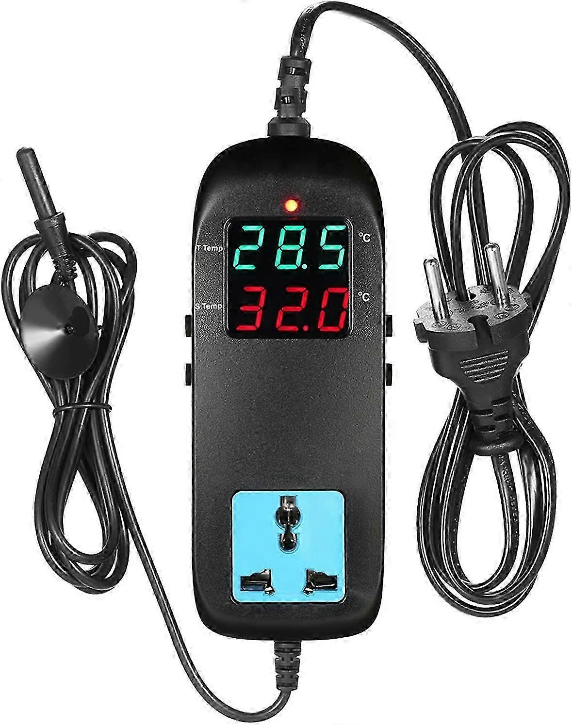 Electronic Thermostat LED Digital Display Temperature Controller with Plug