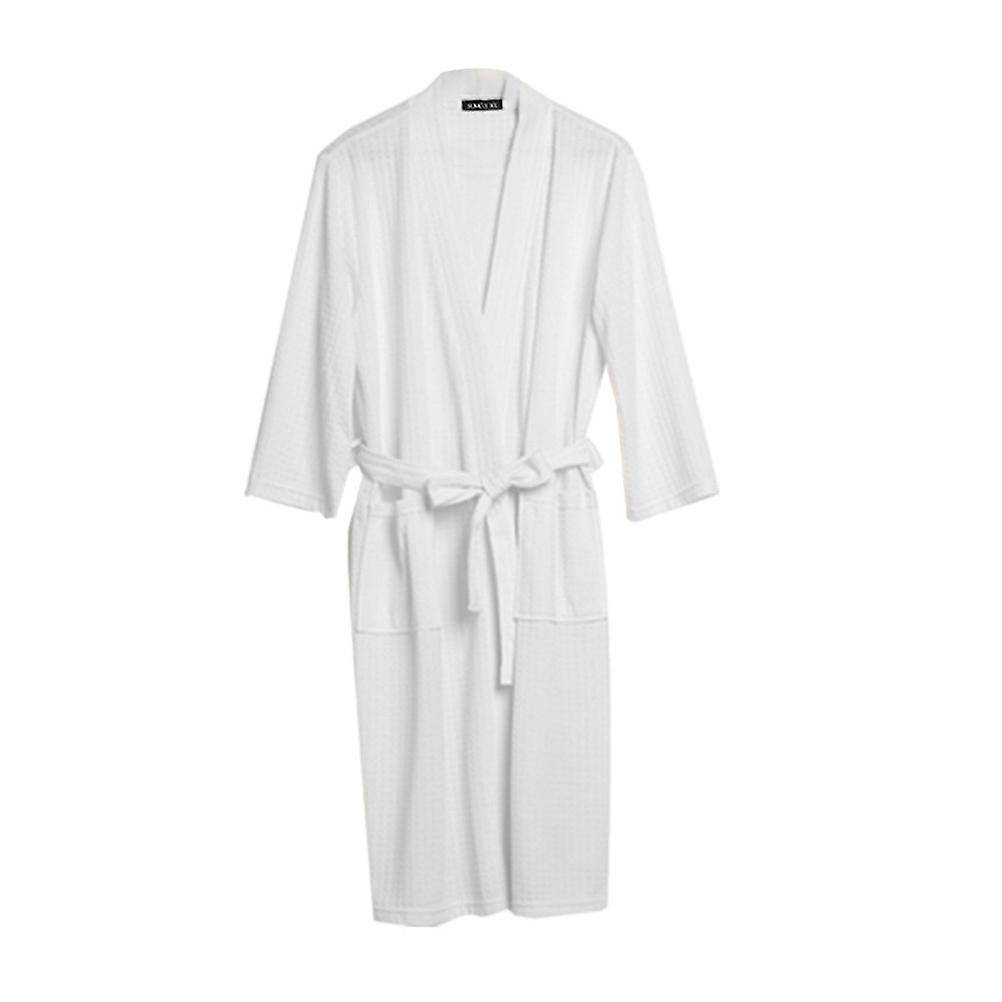 White QuickDry Polyester Bathrobe for Comfortable Wear Suitable for Bathing and Night Use Size XL