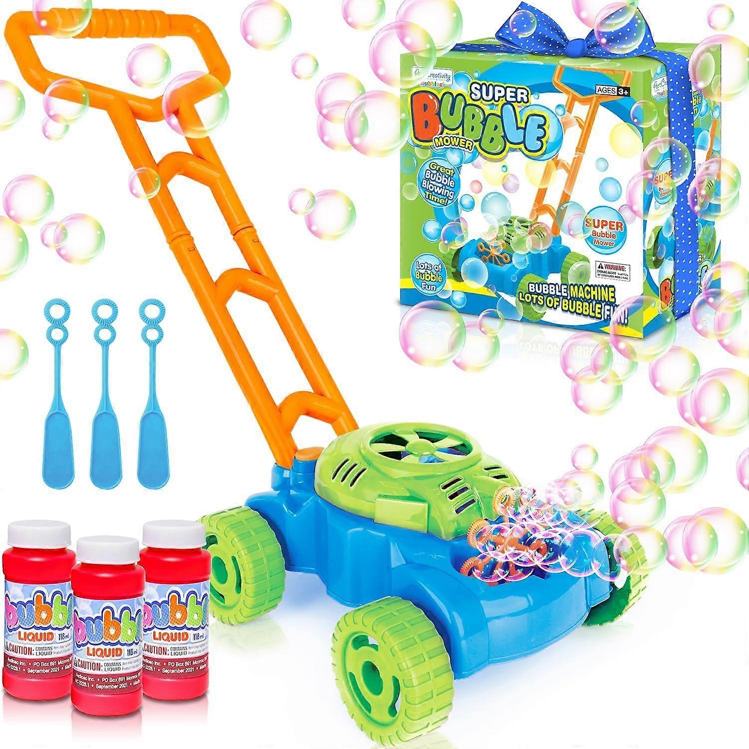 Bubble Gräsklippare för småbarn 1-3, barn Bubble Machine för 1 år gammal pojke presenter, bubblor