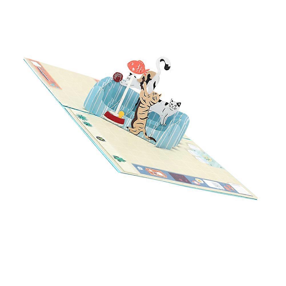 Greeting Card -up Wishes Sending Children's Day Birthday Party 20x15cm Blue 1PC