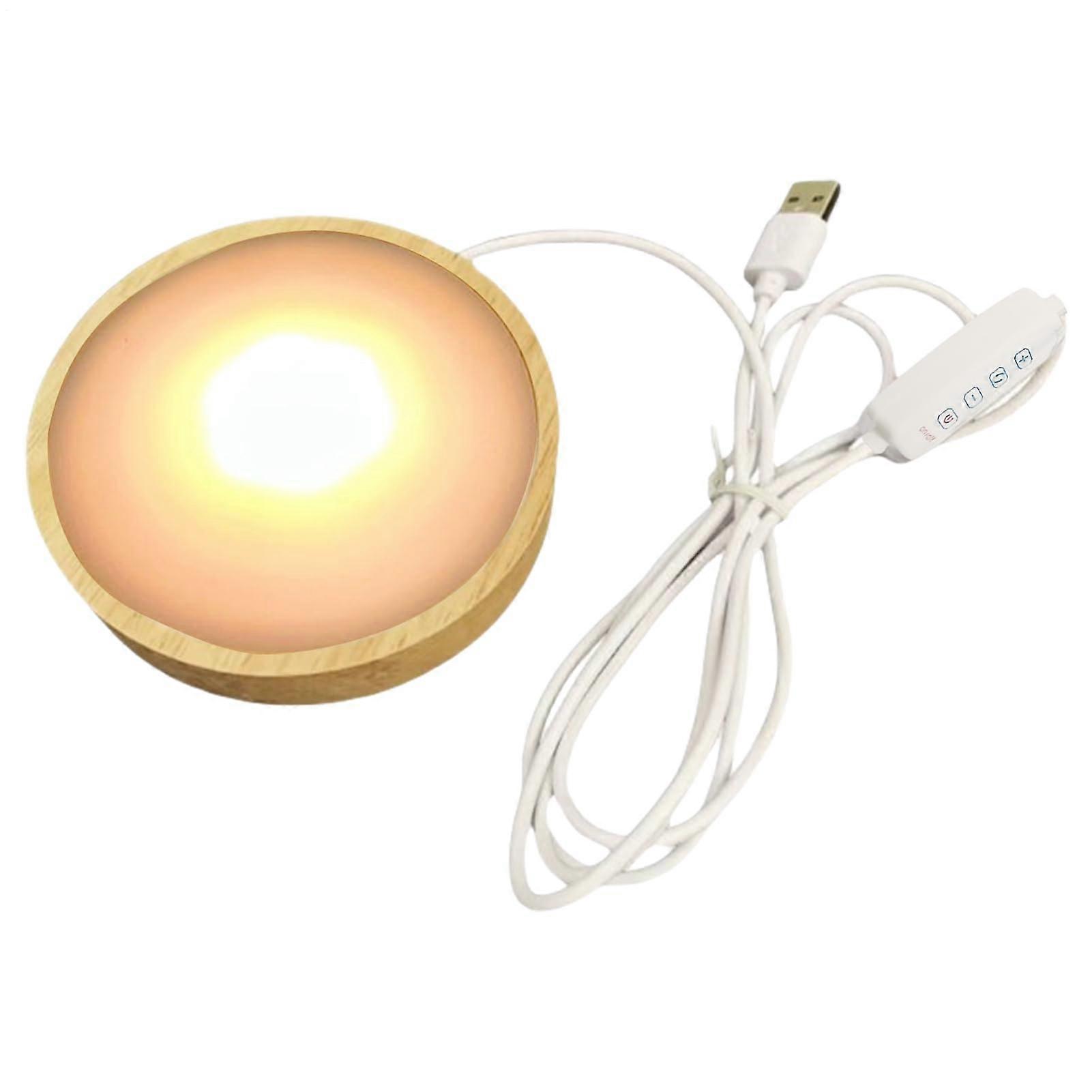 Illuminated Crystal Display Stand | Elegant Wooden Base with Multicolor Light Function | 6cm Showcase for Crystal, Glass, and Resin Art