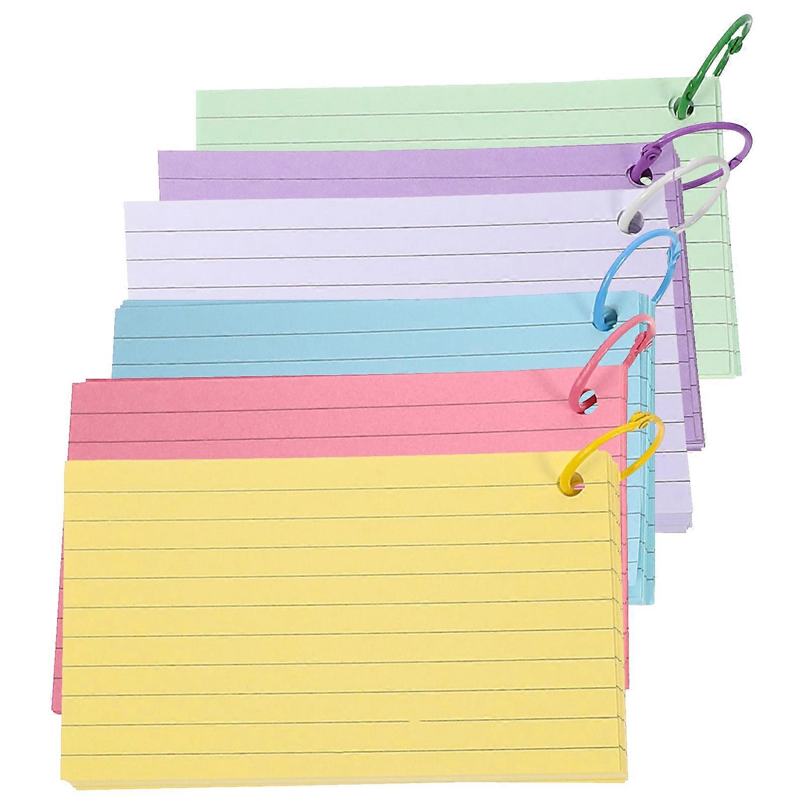 Blank Index Cards with Holes, Portable Flash Cards for Vocabulary, Study Notes, Office Use and Creative Writing – Includes Rings for Easy Organization