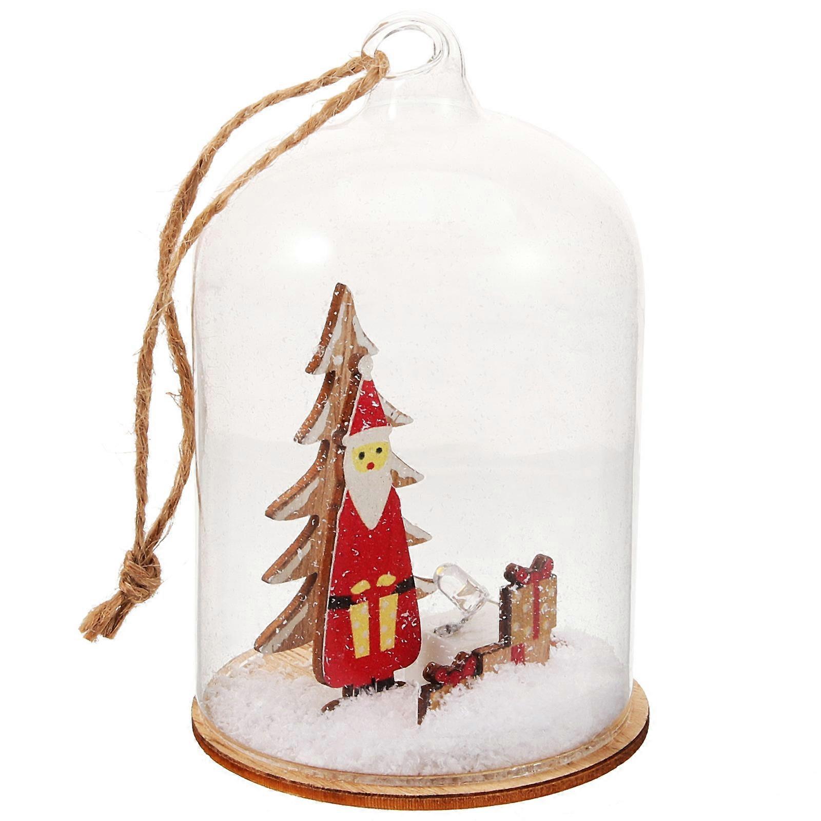 Glass Decorations Led Ornament Balls Tabletop Snowman Crystal Copper Wire Light For Multi Color Round Shape 1Pack