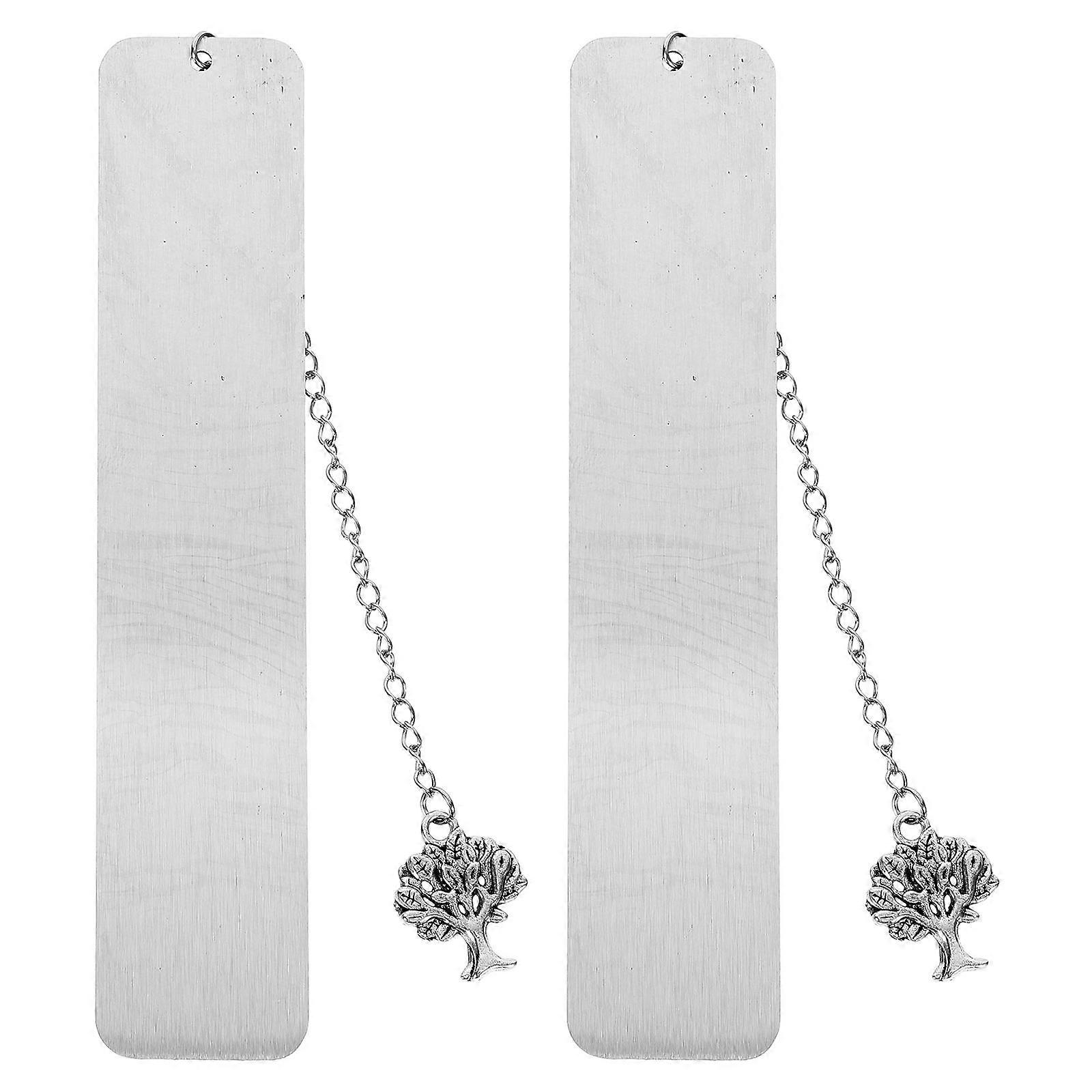 Metal Page Markers Unfinished Bookmark with Chain Book Page Marker for Teacher's Day present 2Pcs