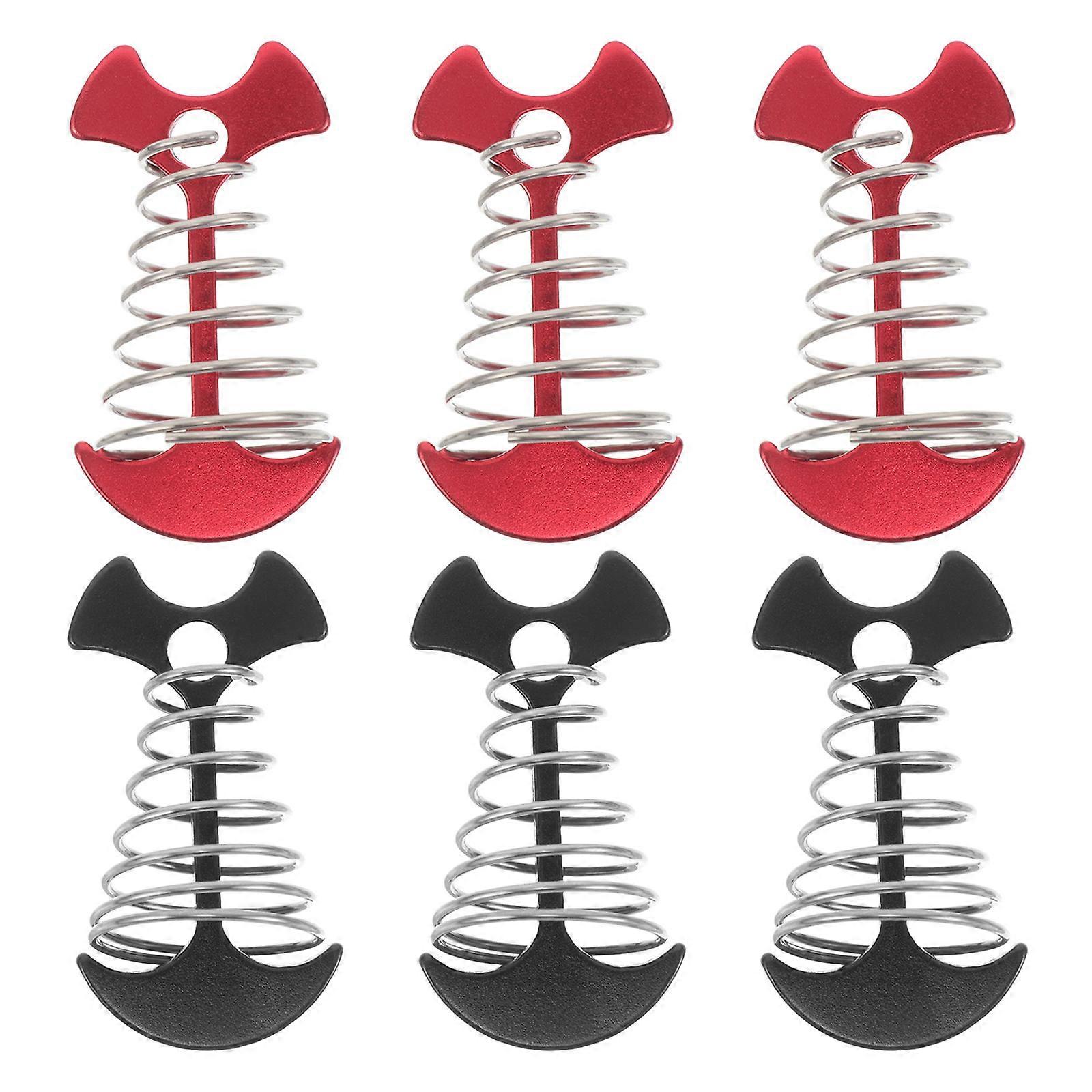 Outdoor Buckle Tie Down Stakes D Ring Tie Deck Anchor Pegs Tent Stakes Adjustable Aluminum Alloy Fishbone Deck Anchors For Campers 6Set