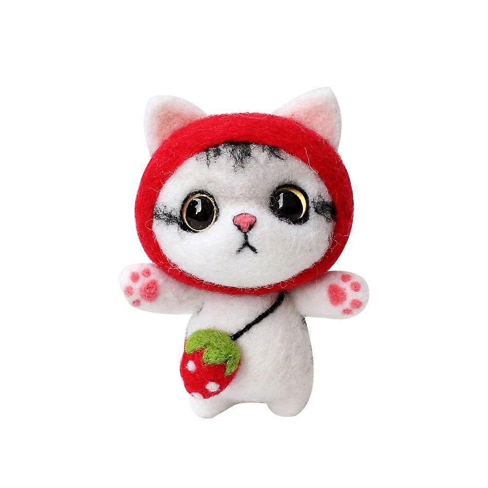 Plush Doll Needle Felting Kit for Adults – DIY Art Craft Supplies with Wool Felt Materials, Creative Fun and Learning, Strawberry Design