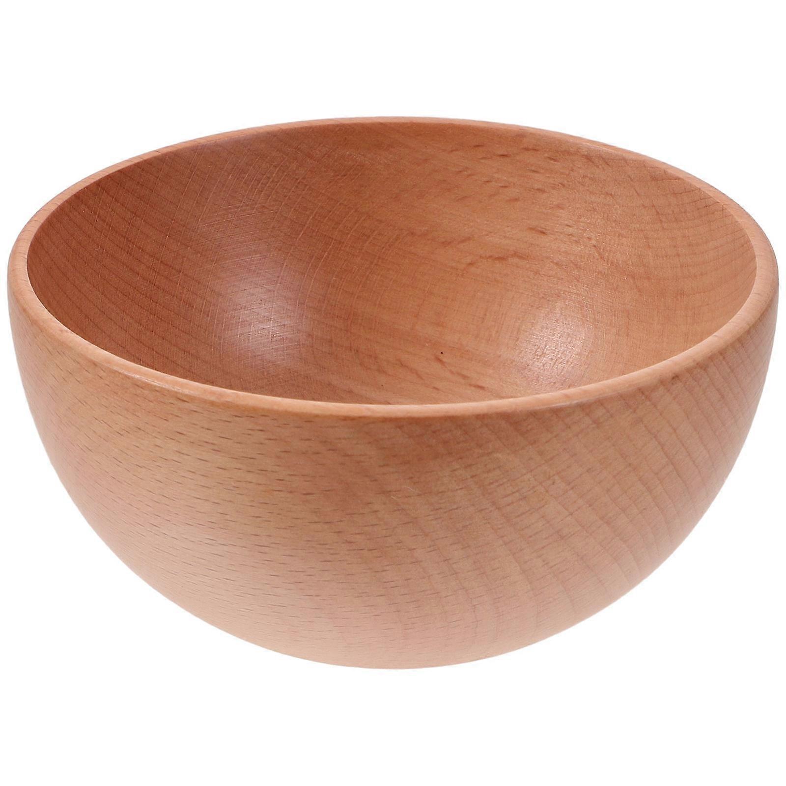 Wood Cereal Bowls Simple Design Round Home Users 9.5X4.5CM For Meal Preparation 1Pack