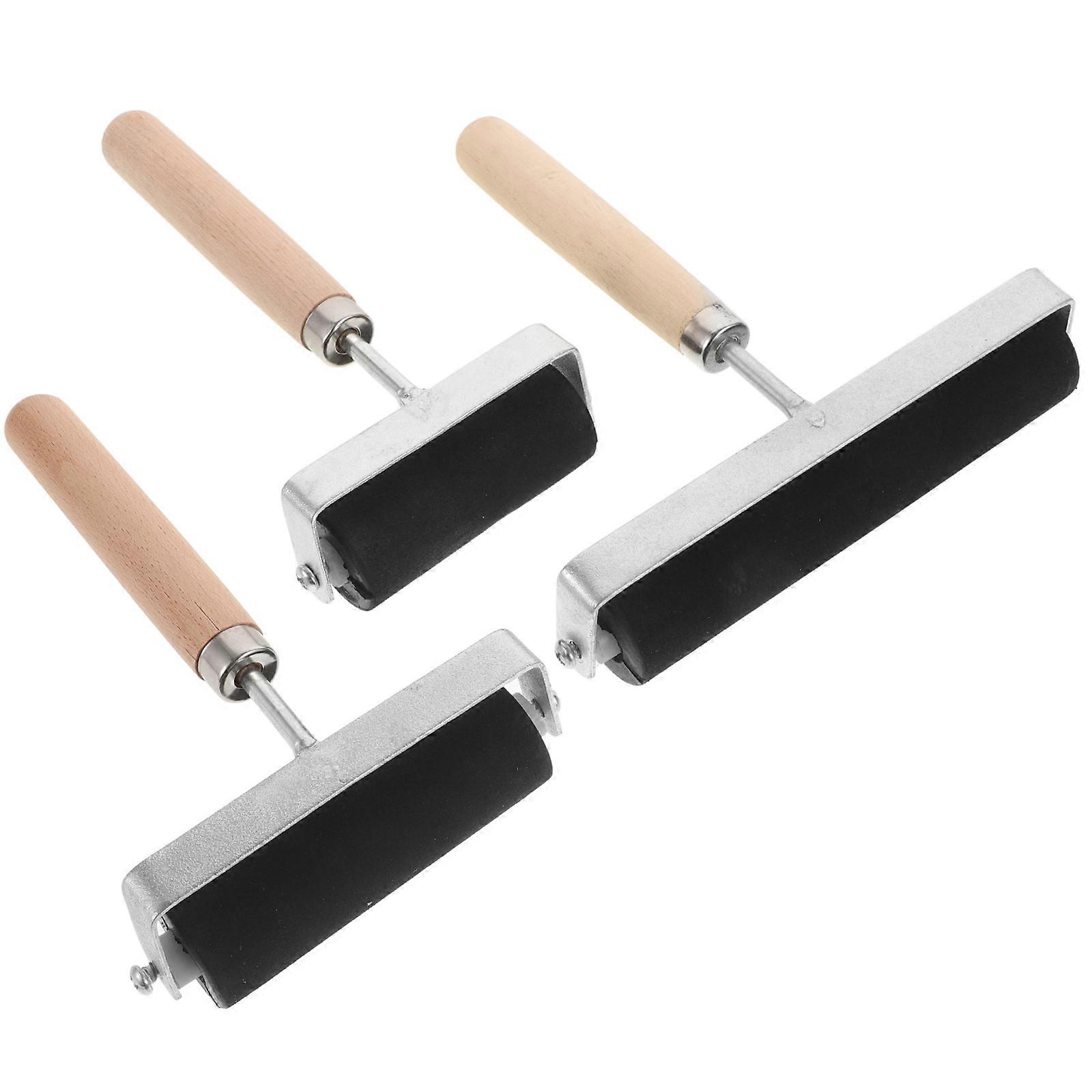 Brush Roller Multifunctional Synthetic Material Rubber Wood For Homeowners 3Pcs