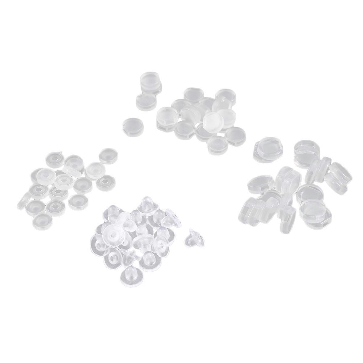 Earring Cushions Pads Ear Clips Hat Type C Round Shape Transparent Non-Slip for Daily Use 100Pcs
