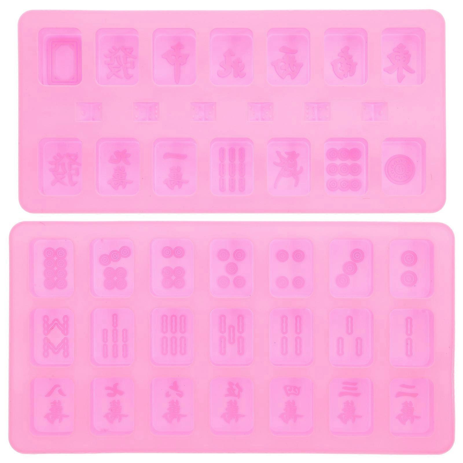 Silicone Molds for Crafts Mahjong and Casting Molds Resin Crafts Diy Projects Square Shape Mirror Surface White 28.00X14.50X1.60CM 2Pcs