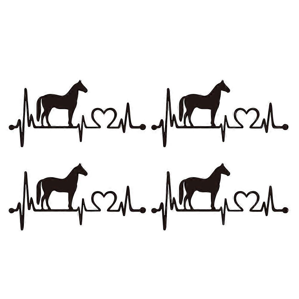 黒の車体バンパーの装飾窓の装飾馬の心電図パターンPVC 20.5x10cm耐久性のある4個