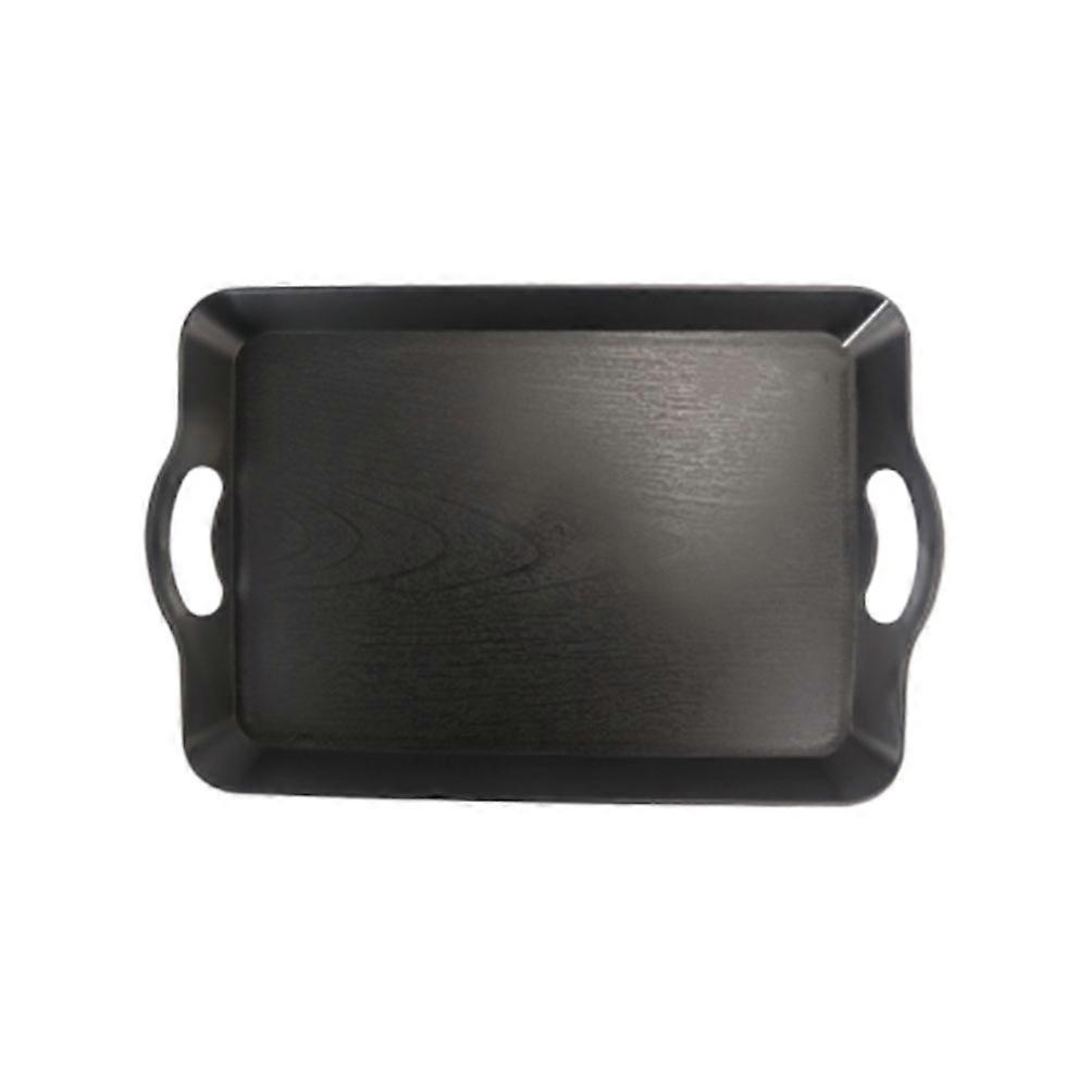 Breakfast Tableware Rectangular Black Dinner Plate Fruit Tray For Home Use 37*24CM 1Set