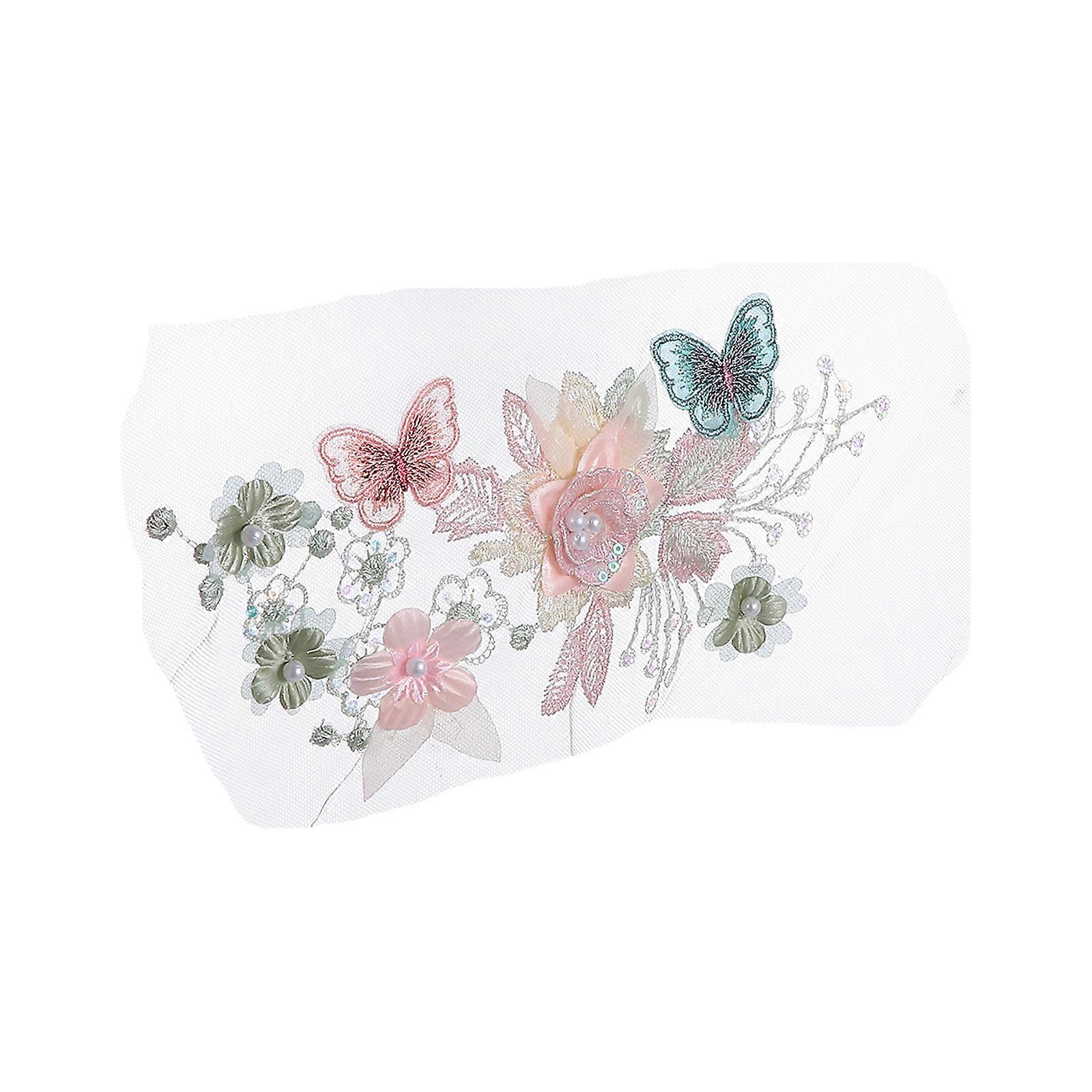 Iron On Patch Embroidered Applique Diy Clothes Decors Fabric Patch Multi Color 23x12x0.2cm Craft Decoration 1Pack