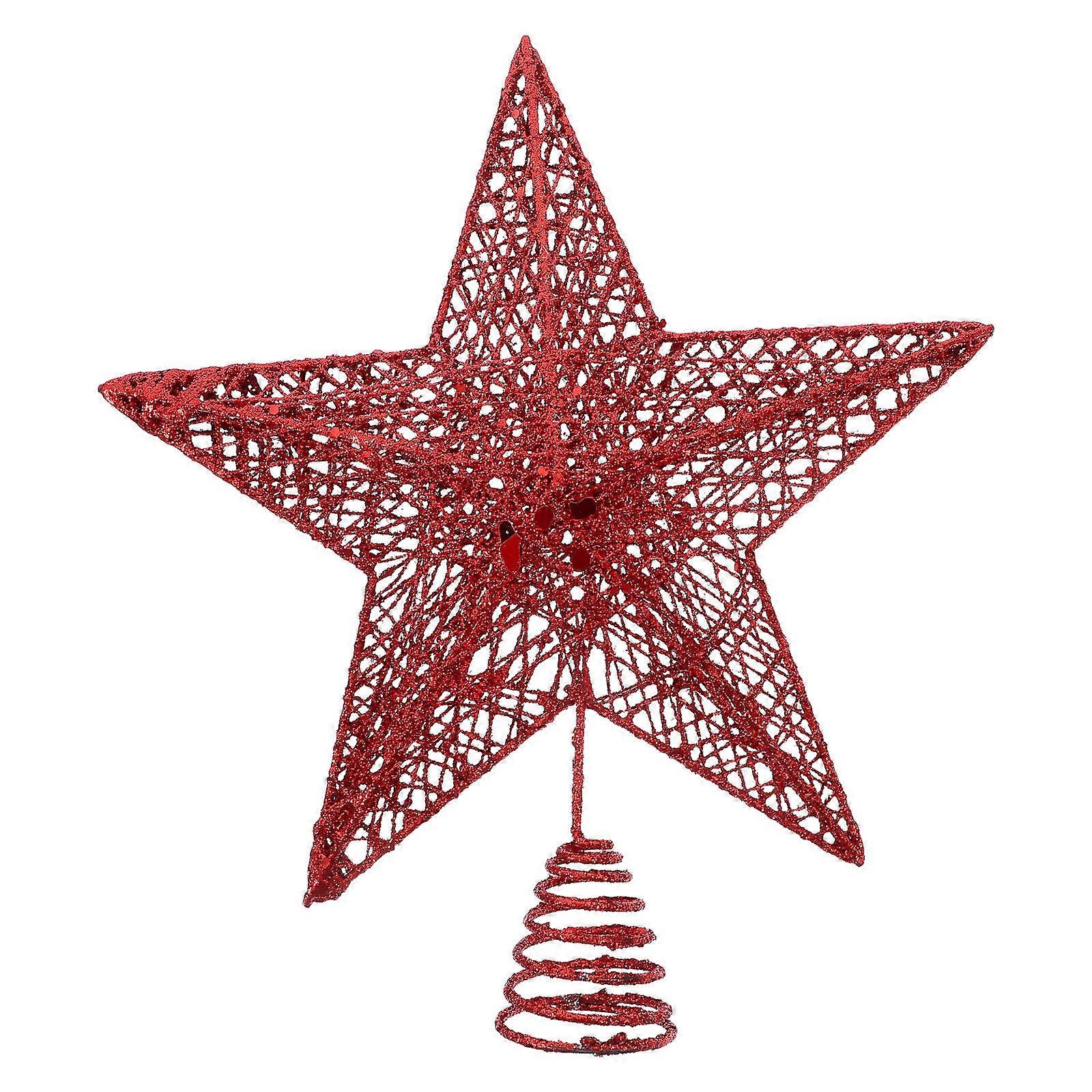 Small Tree -Pointed Star Decorations Festive Atmosphere Enhancement Red 25*3 Cm 1Pack